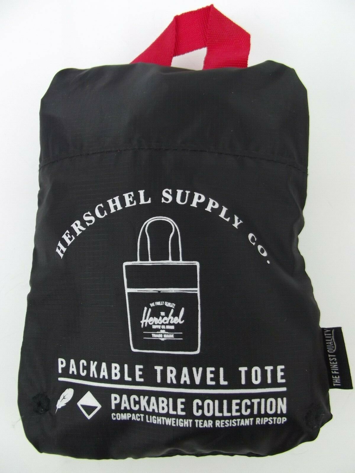 Herschel Reuseable Packable Tote Bag Los Angeles Red Handle