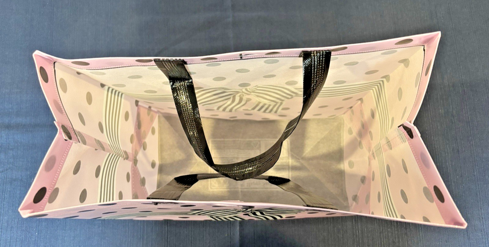 New Patty Reed Insta Totes Happy Sack Reusable Large Shopping Bag Black Tie Pink