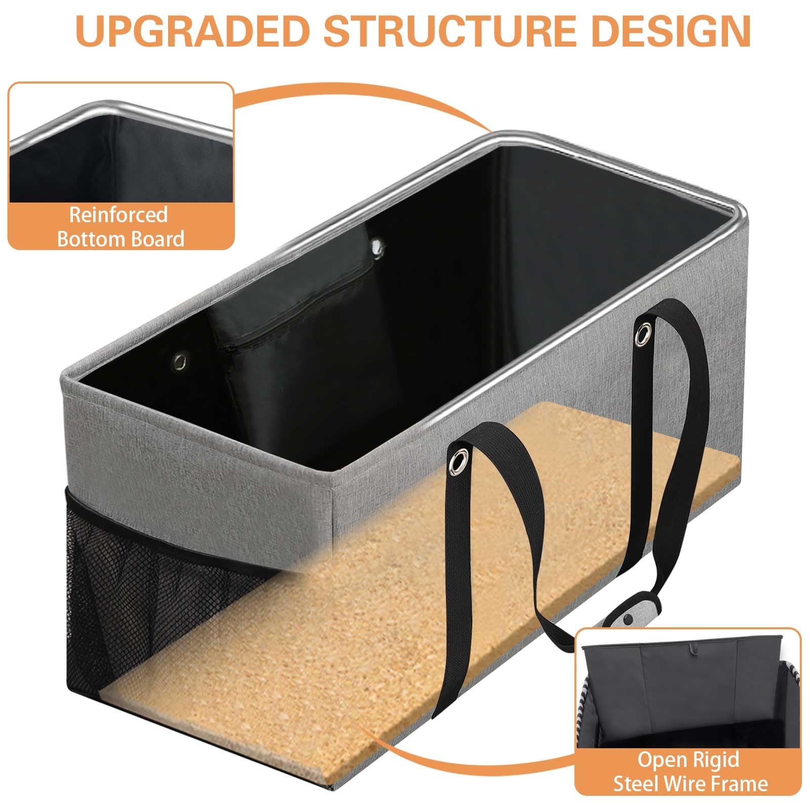 Standing Reusable Grocery Bags with Metal Wire Frame & Hard Bottom, Extra Lar…
