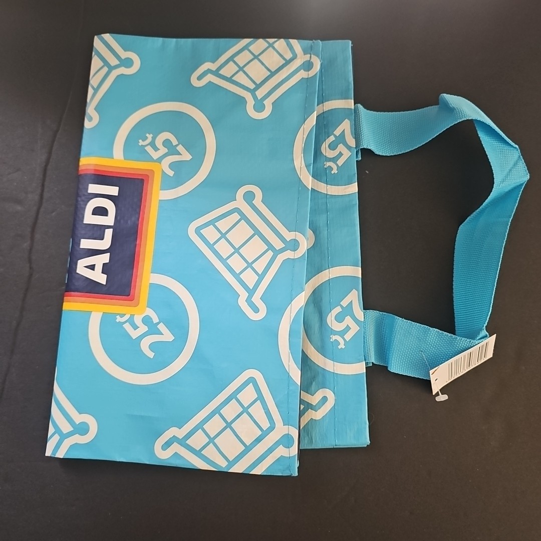 ALDI Reusable Tote Shopping Bag 25 cents Shopping Carts New with Tag 7x12x14″