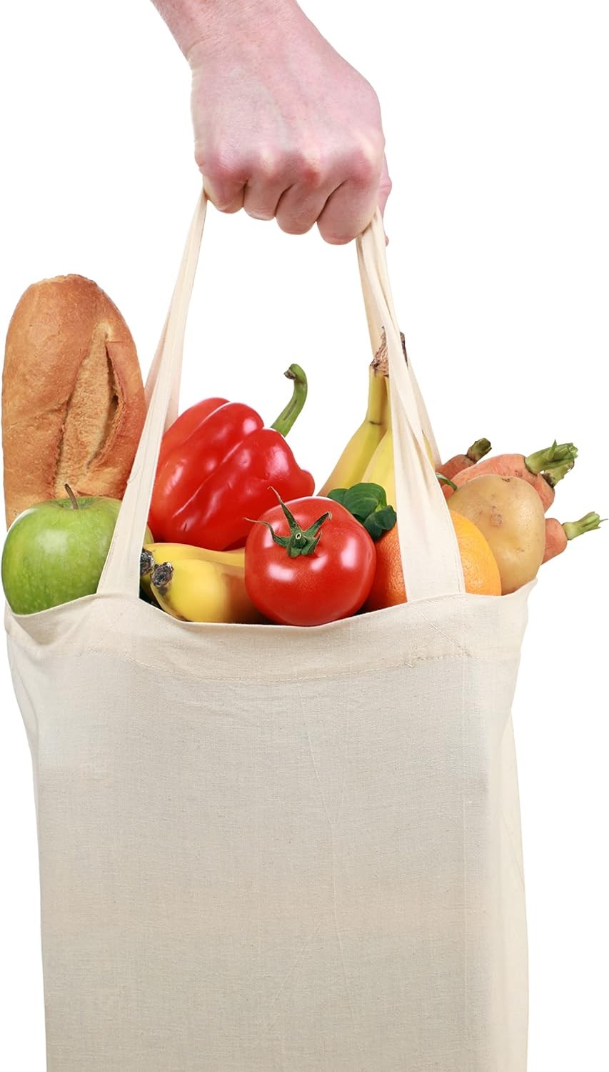 13 x 11 Inch Pack of 26 Canvas Tote Bag Bulk Cotton Totes Embroidery Crafting
