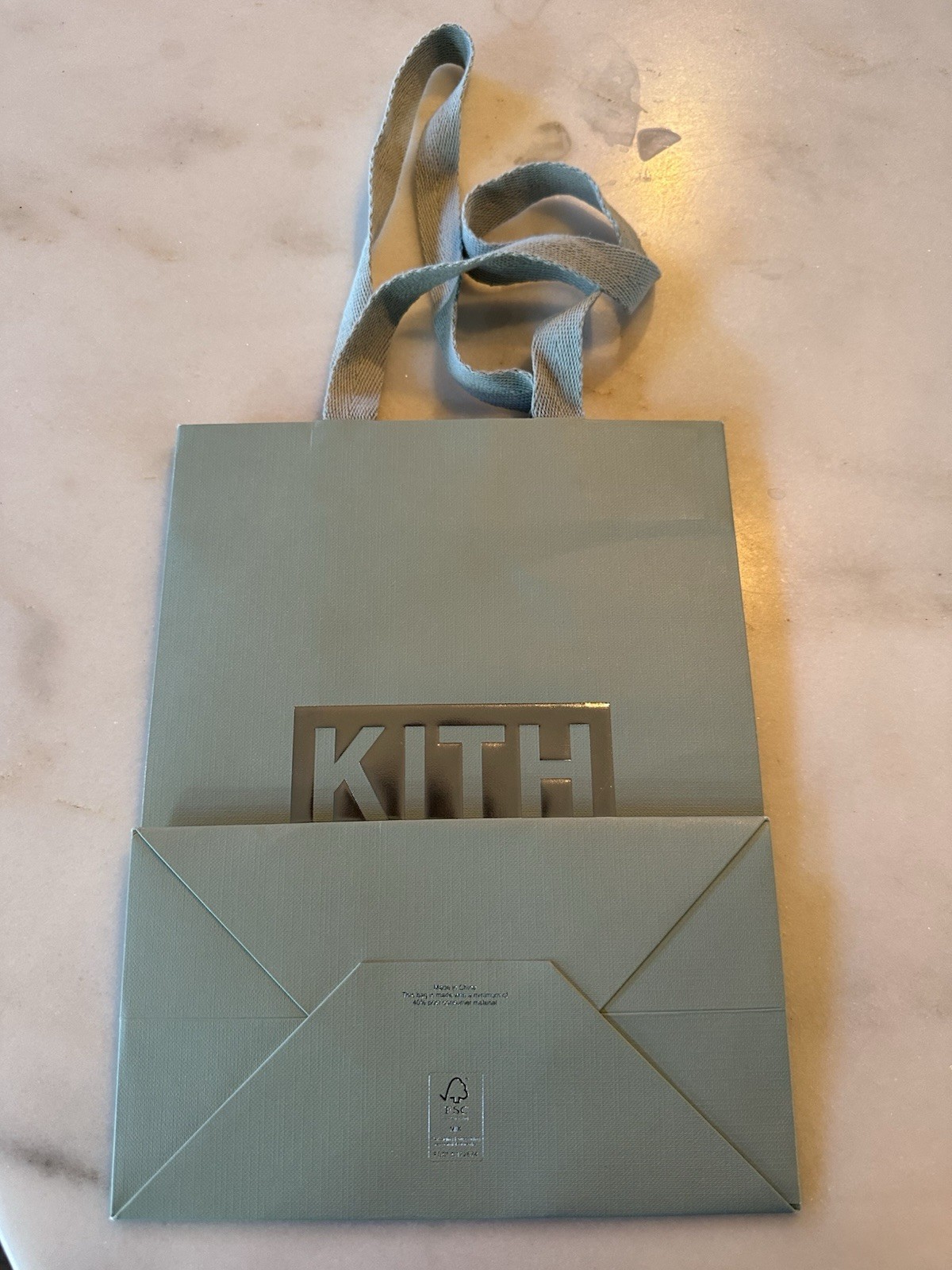 Kith Light Blue Teal Empty Shopping Bag Brand New Never Used From Paris France