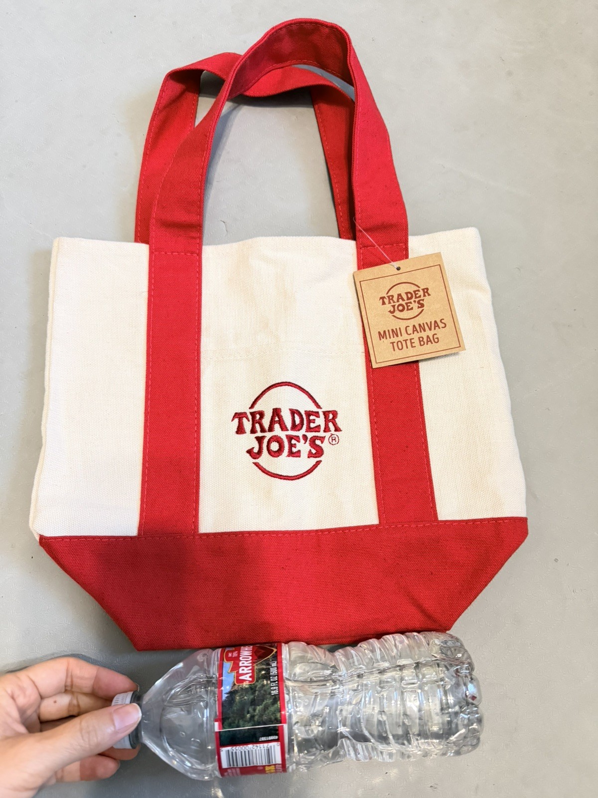 Trader Joe’s – Mini Canvas Tote Bag – Red – Holiday 2025 -Limited Edition Rare
