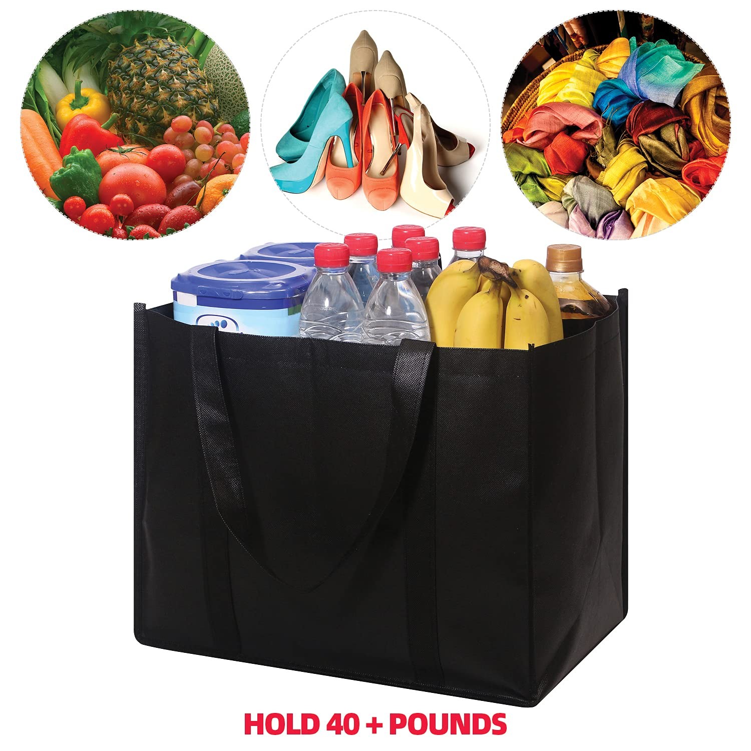 Set of 16 Reusable Grocery Bags Extra Large Super Strong Heavy Duty Shopping …
