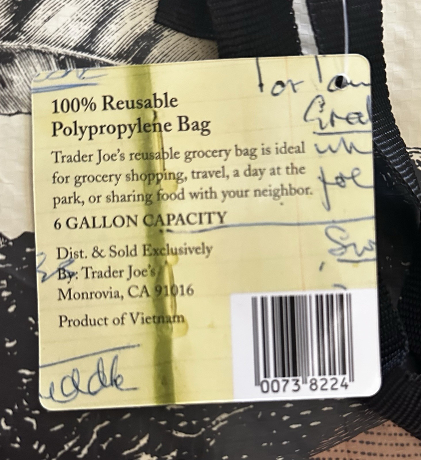 Trader Joe NEW REUSABLE 💚JOLENE & JONI SHOPPING GROCERY TOTE GIFT BAG RARE