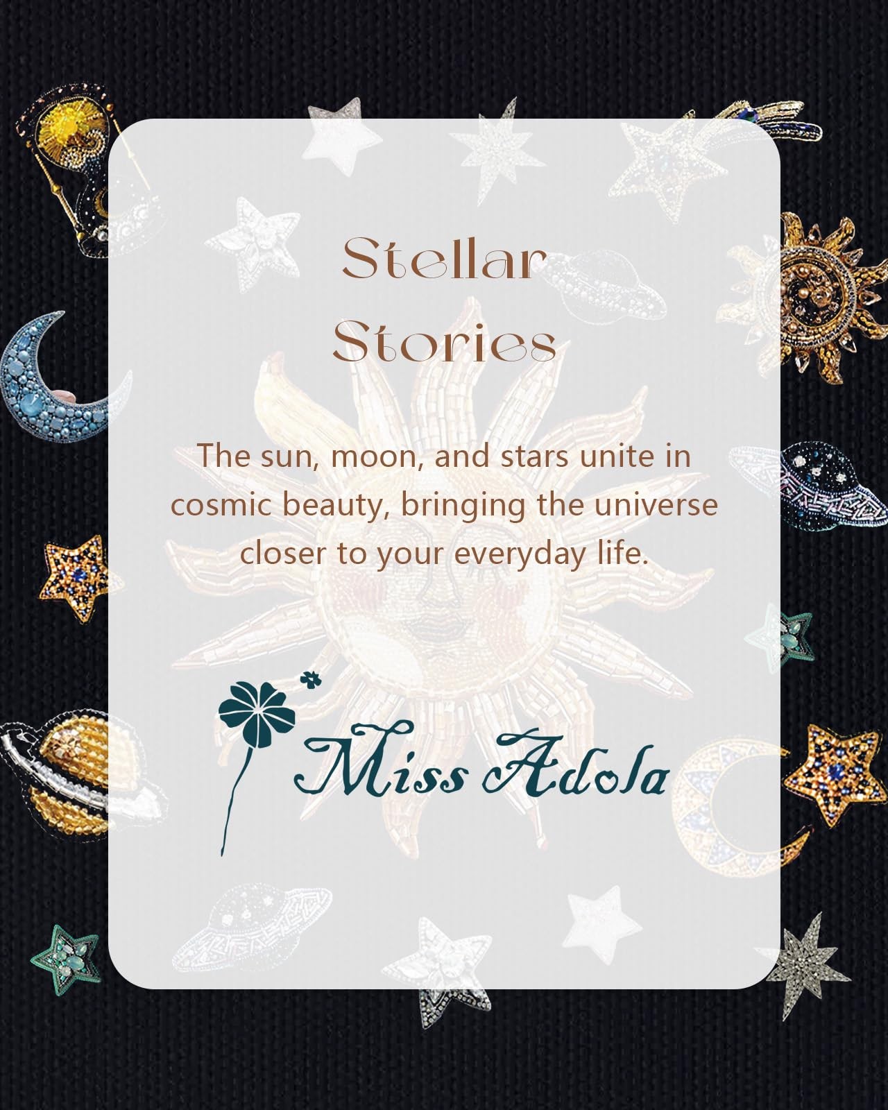 Miss Adola Canvas Tote Bag for Women – Aesthetic One Size, Sun Planets