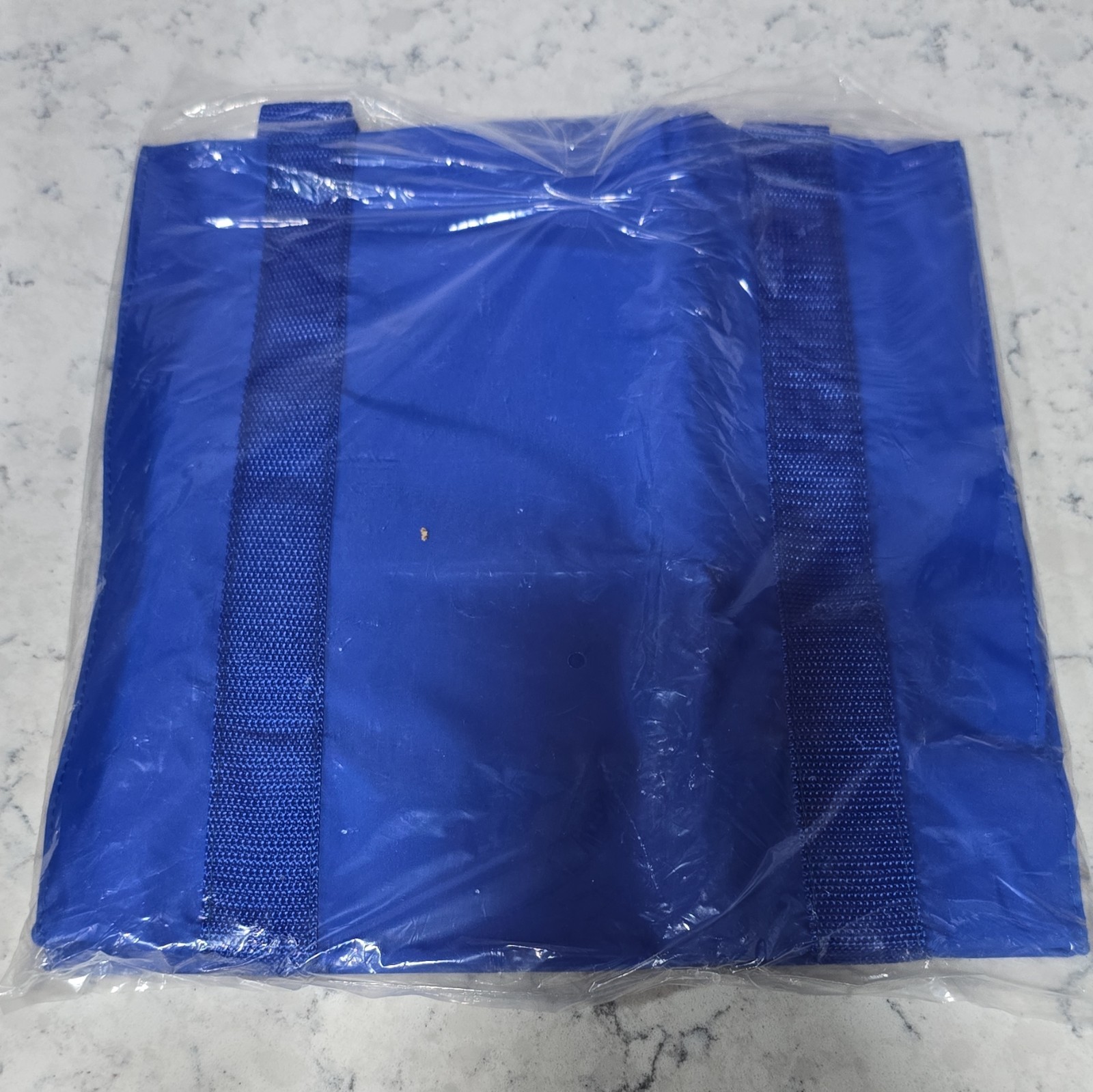 Miles Kimball Reusable Tote Bag Blue Snowman Large Nylon 45 qt SKU 65132