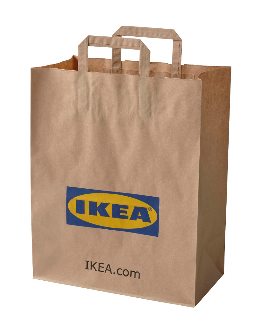 IKEA FRAKTA Paper Bag With Handles, Brown, 16×38 cm, 6 19/64″x 14 61/64 “, NEW