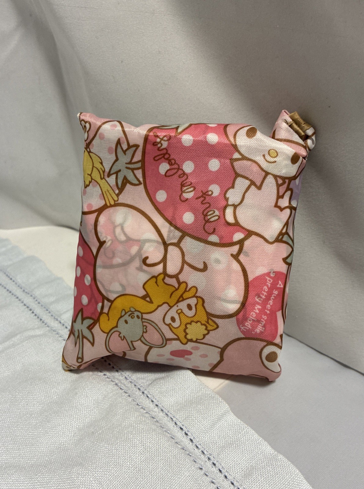 My Melody Portable Foldable Reusable Shopping Shoulder Tote Bag 13×16 Inch