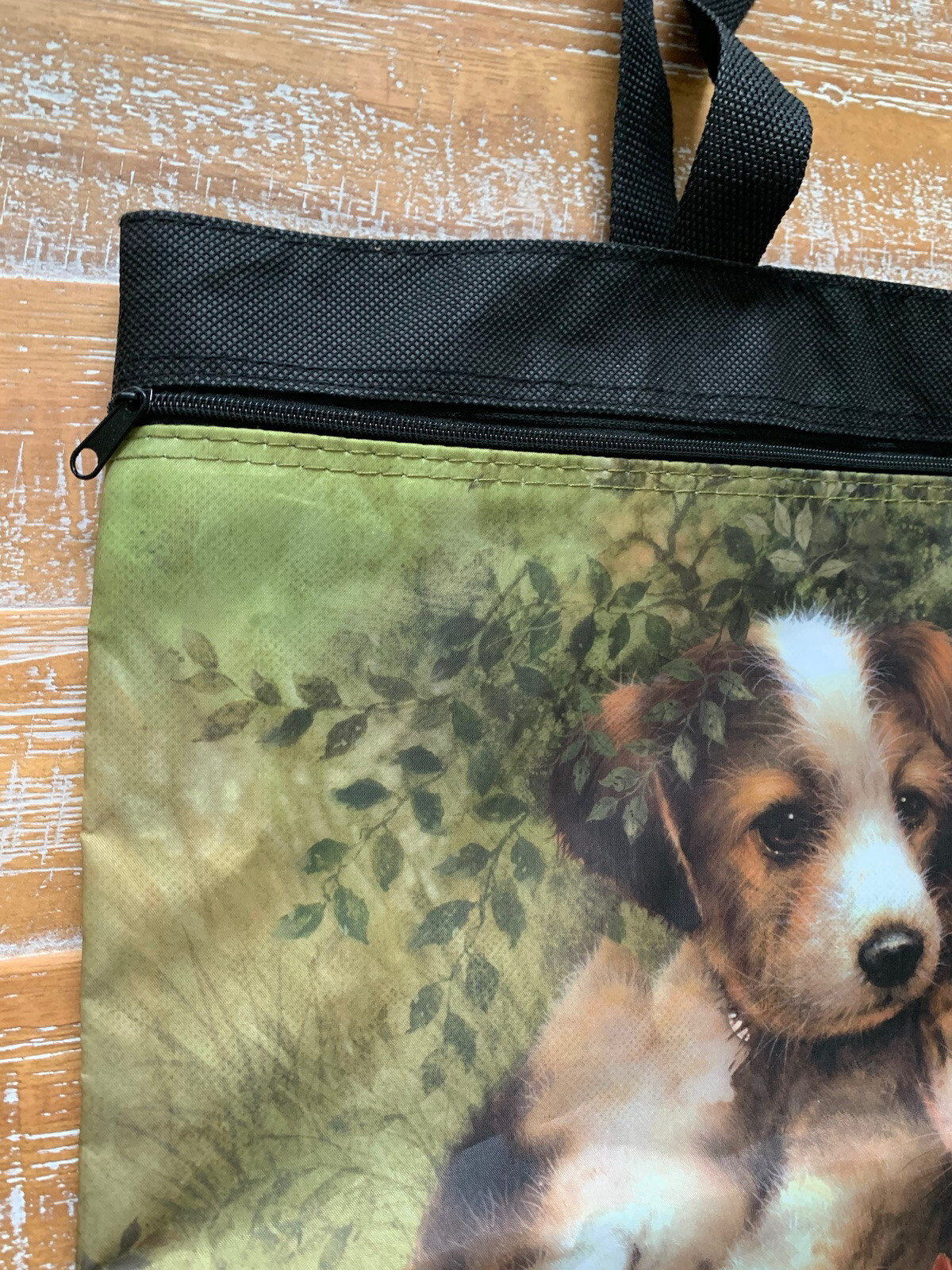 The Humane Society Member Tote Cute Puppies In Nature Shoulder Bag 17”X15”