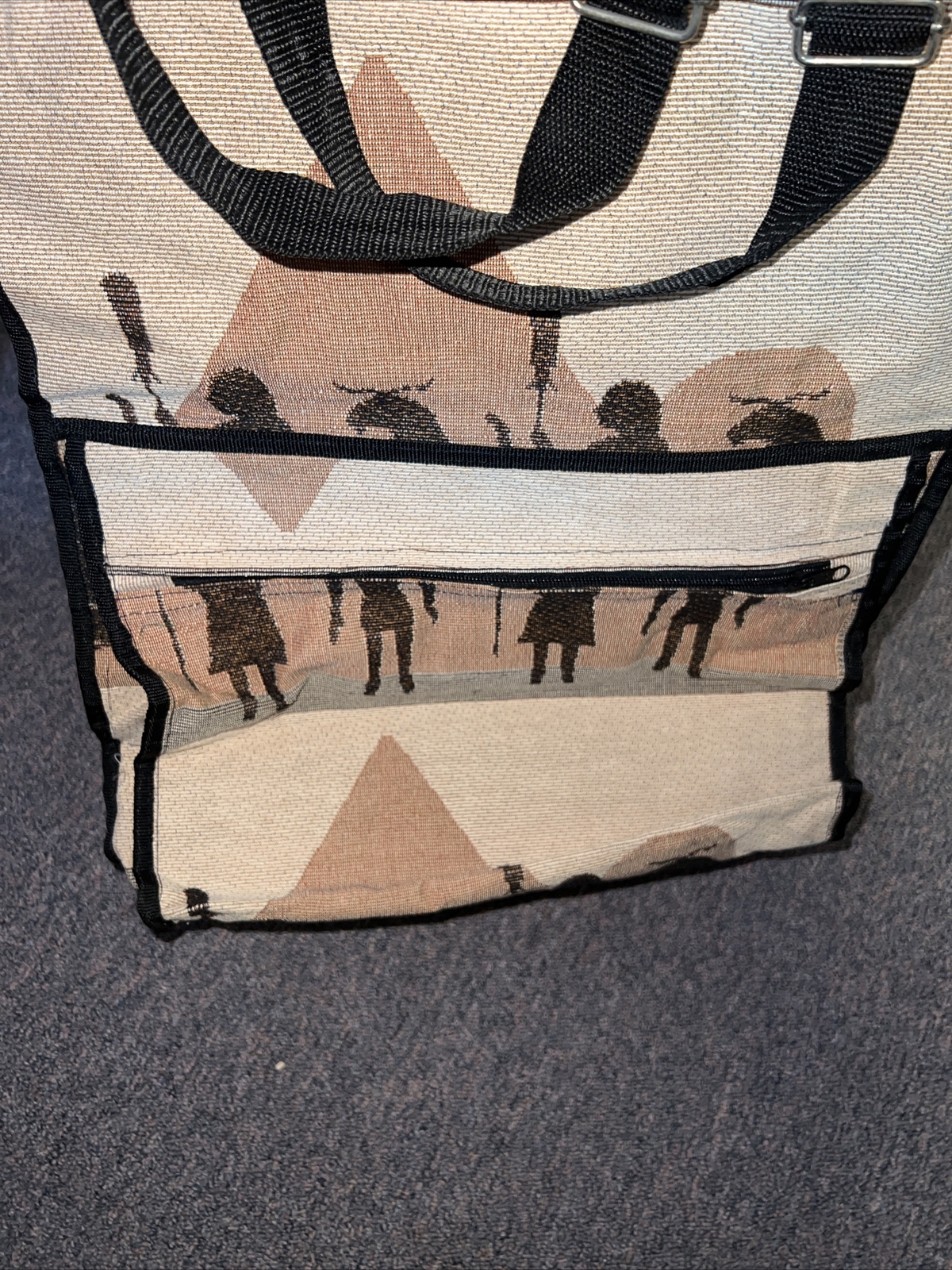 Portable Collapsible Shopping Cart Trolley Bag Wheels Grocery Bag Egyptian Print