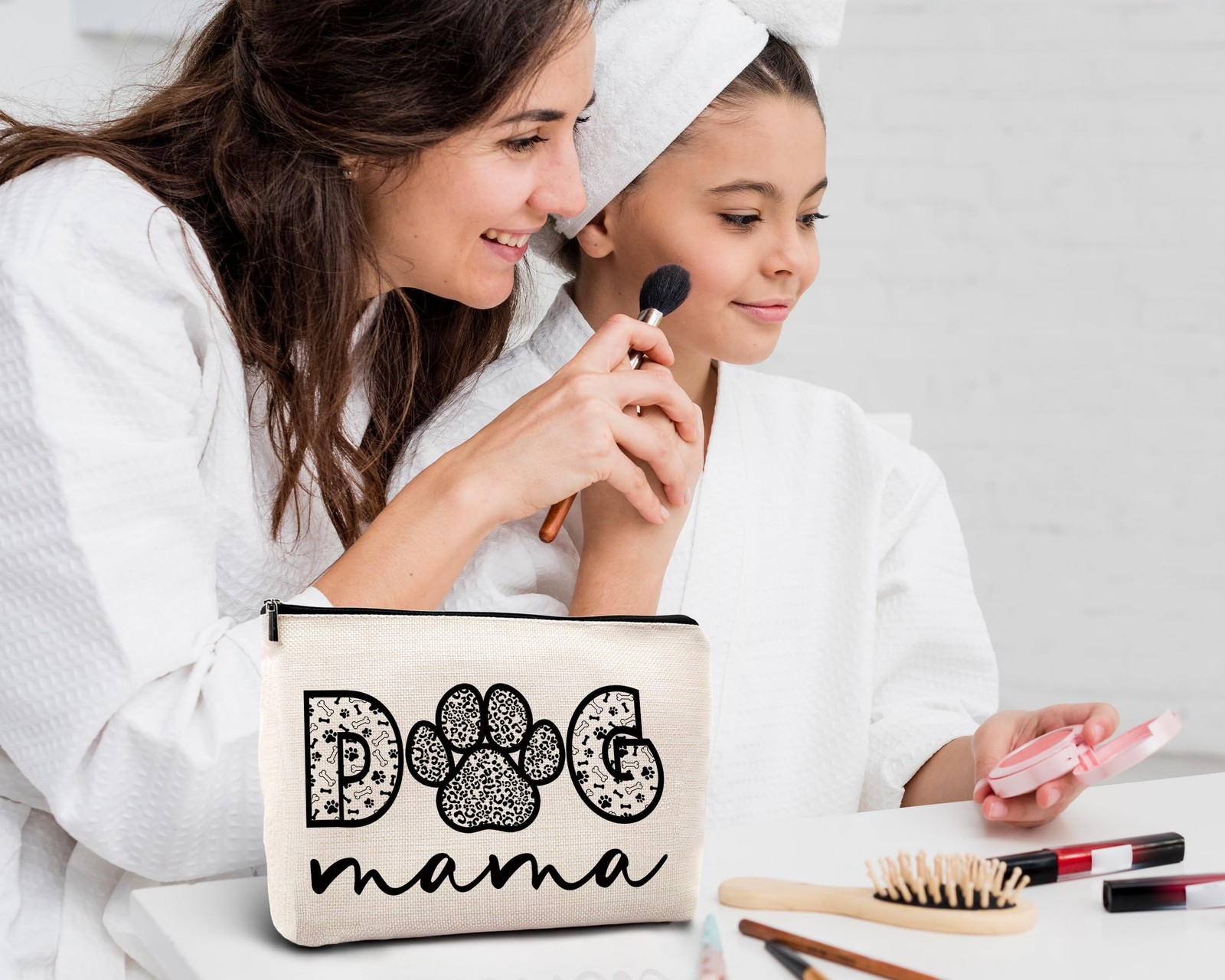 kdqua Dog Mom Makeup Bag, Christmas Gifts for Lovers Mama Women, mama