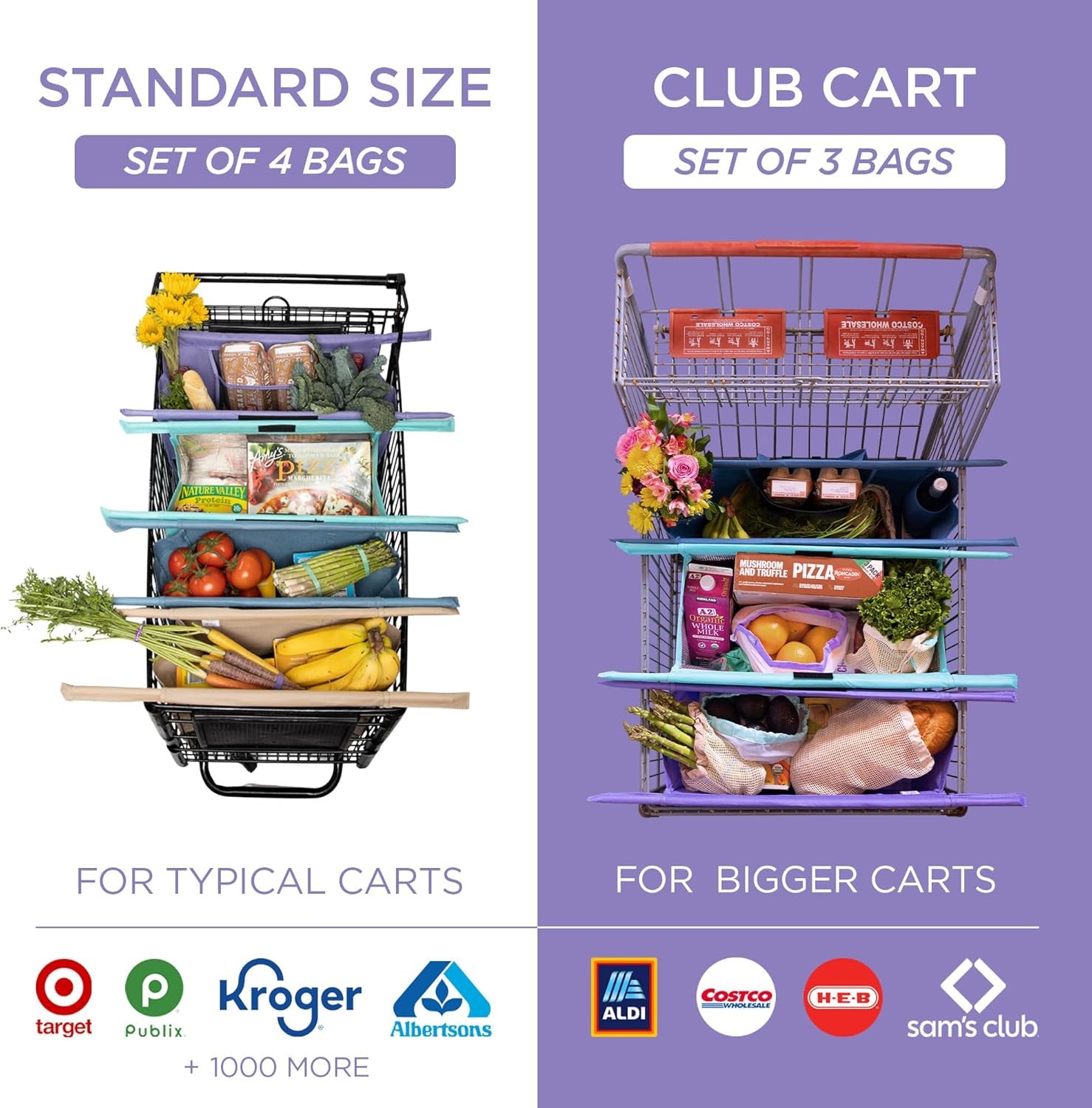 Lotus Original Trolley Reusable Shopping Bags 4-Pack – Detachable & Reusable