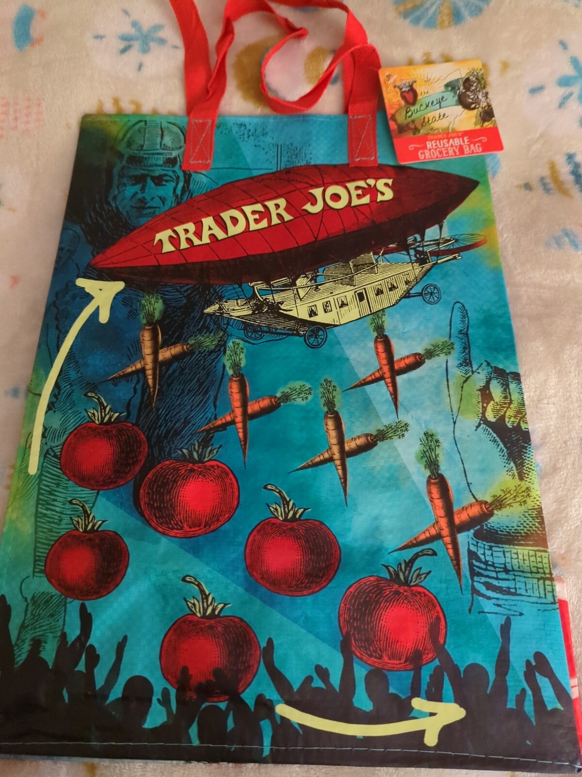1 Trader Joe’s OHIO (BUCKEYE STATE) BAG Reusable Shopping Grocery ECO Bag,NWT