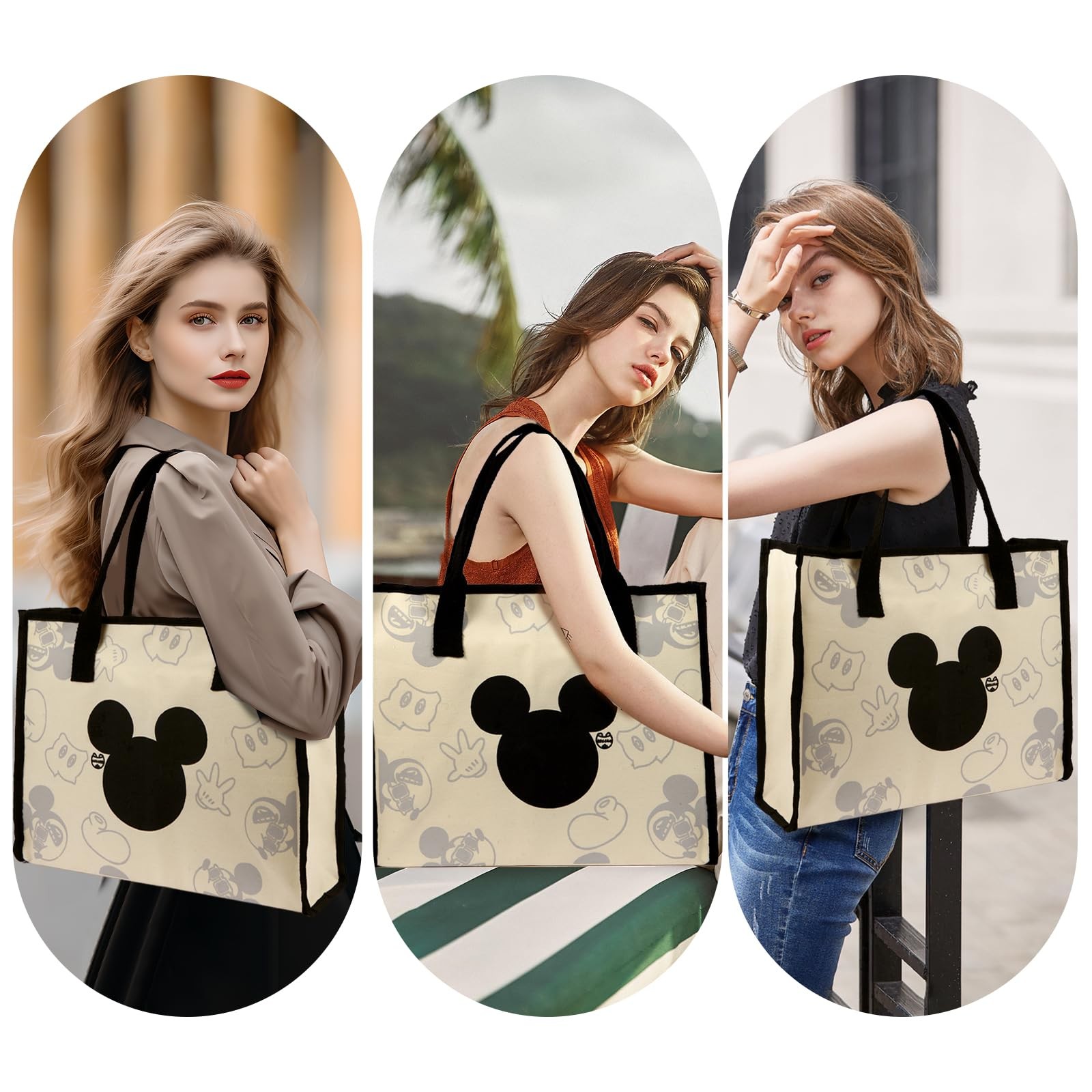 Cute Canvas Tote Bag Aesthetic for Women,Reusable Cloth Bags Shoulder Bag for…