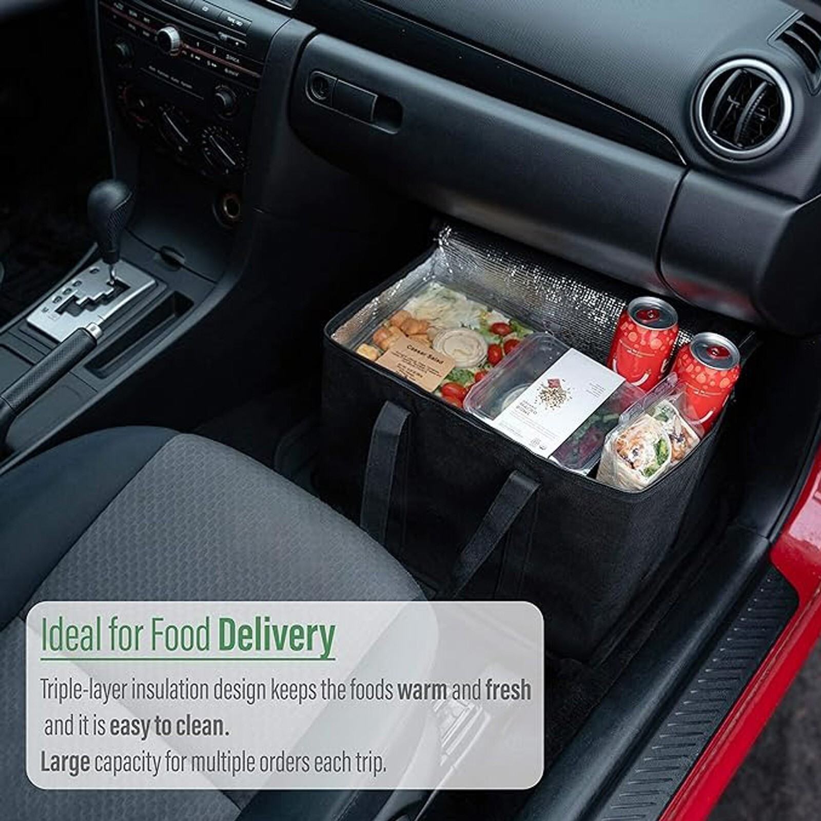 Cooler Bag and Insulated Grocery Bags for Food Delivery Collapsible Shopping Bag