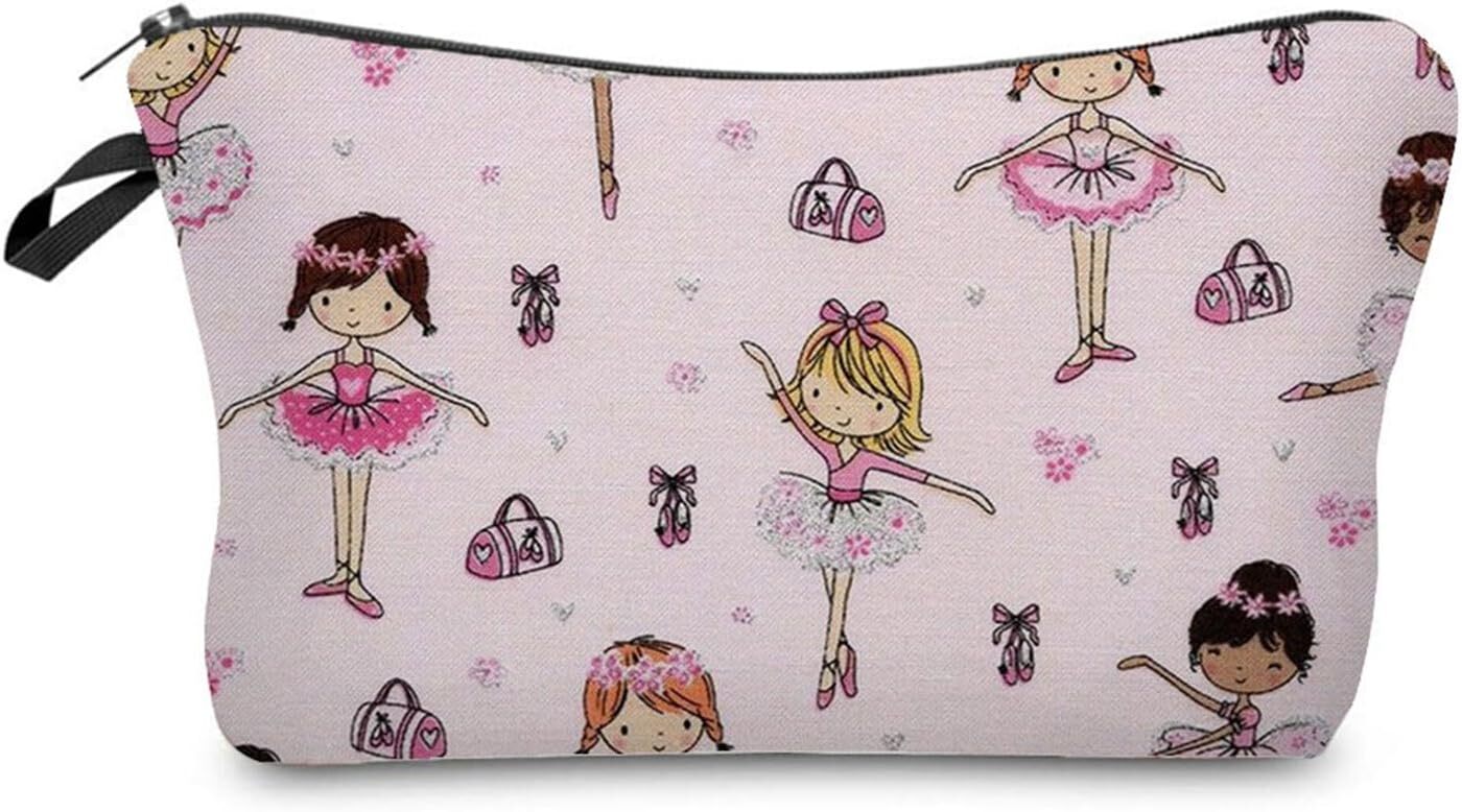 Cartoon Ballet Girl Cosmetic Bag for Women Cute Small Makeup Purse…