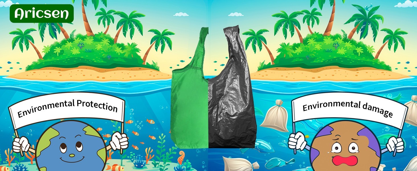 10 Pack Large Foldable Reusable Shopping Bags with Handles Assorted Colors