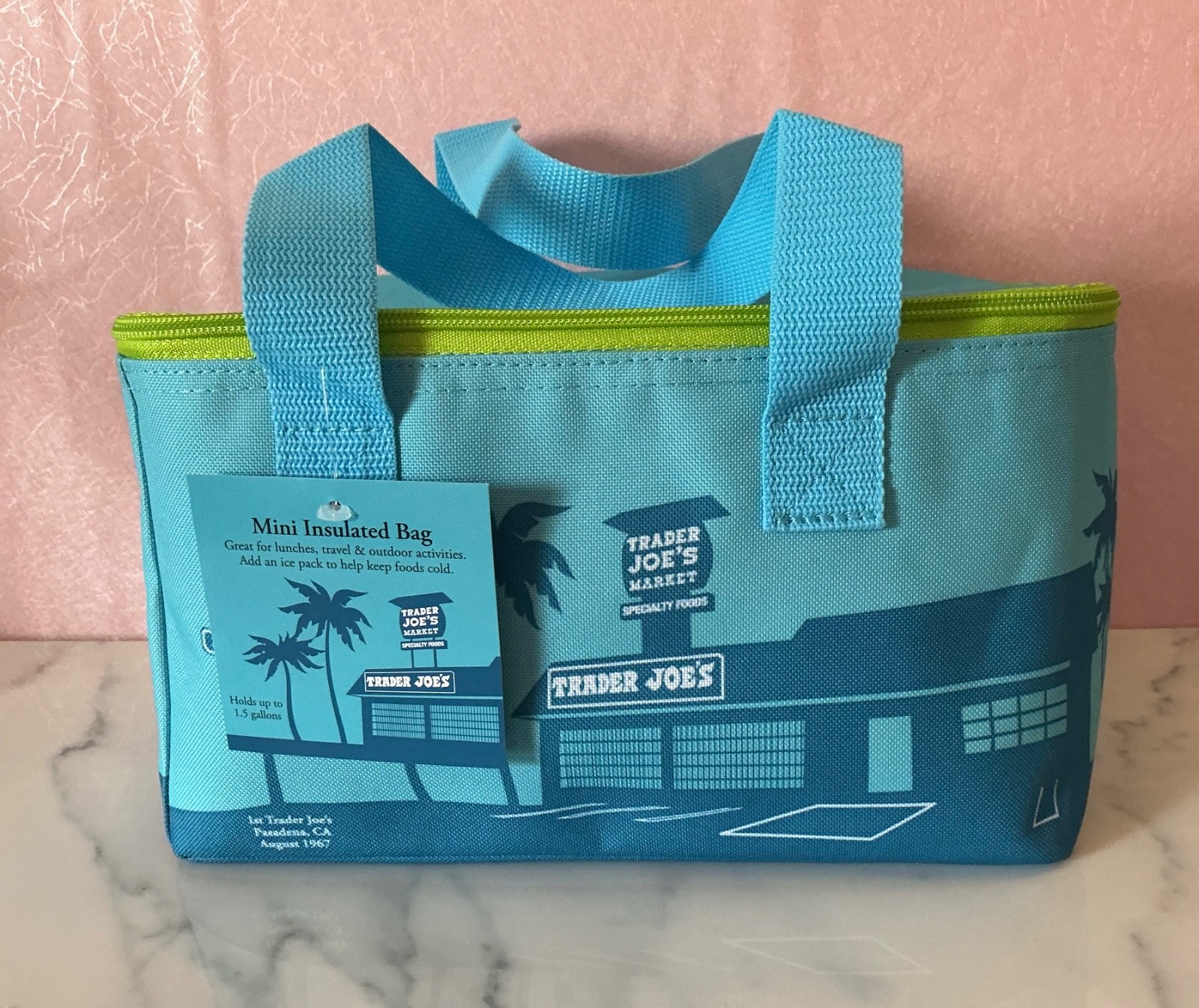 TRADER JOE’S Mini Insulated Cooler Tote Bag LIMITED EDITION Light Blue NEW
