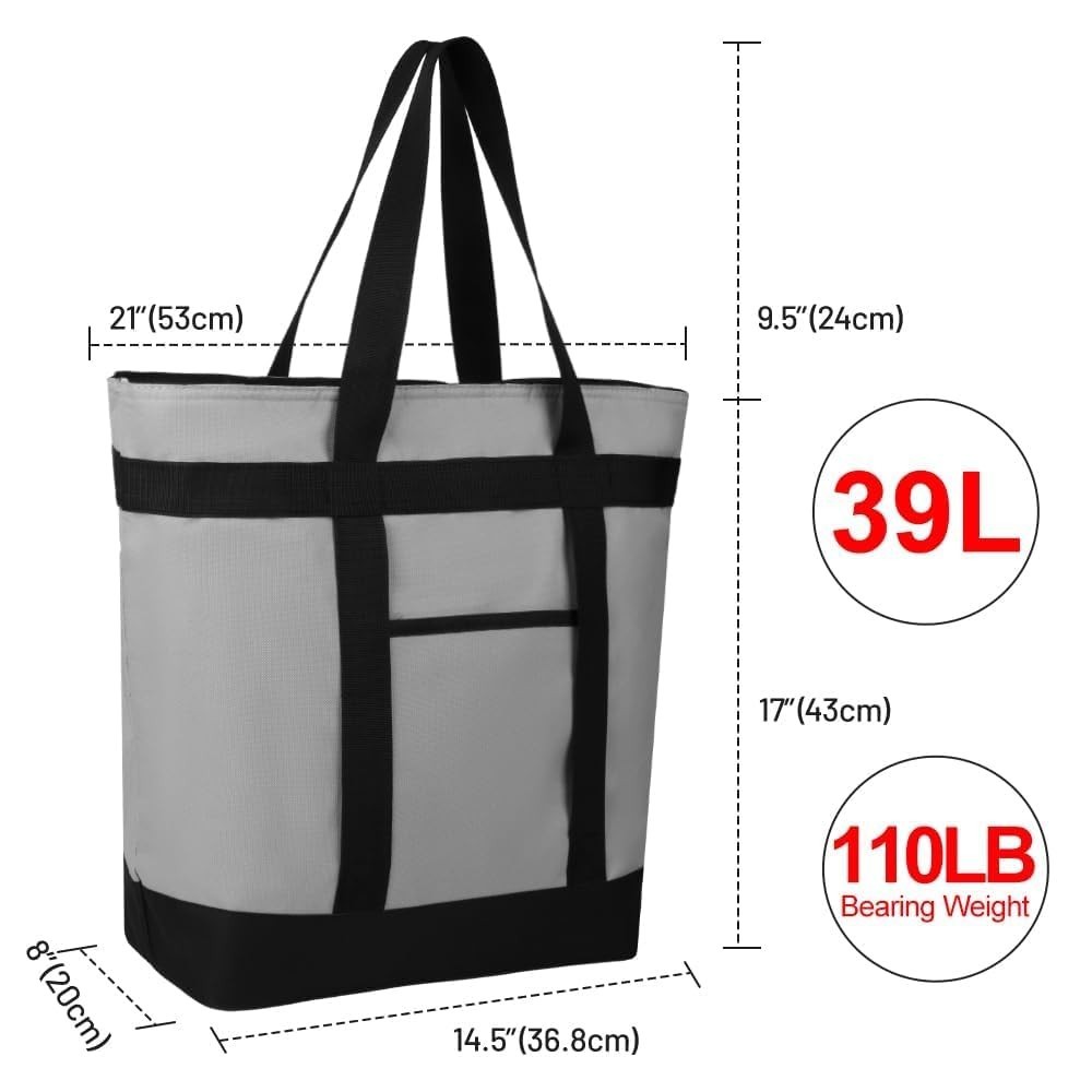 Insulated Reusable Tote Bag for Grocery Shopping for Women/Men, Pizza/Food De…