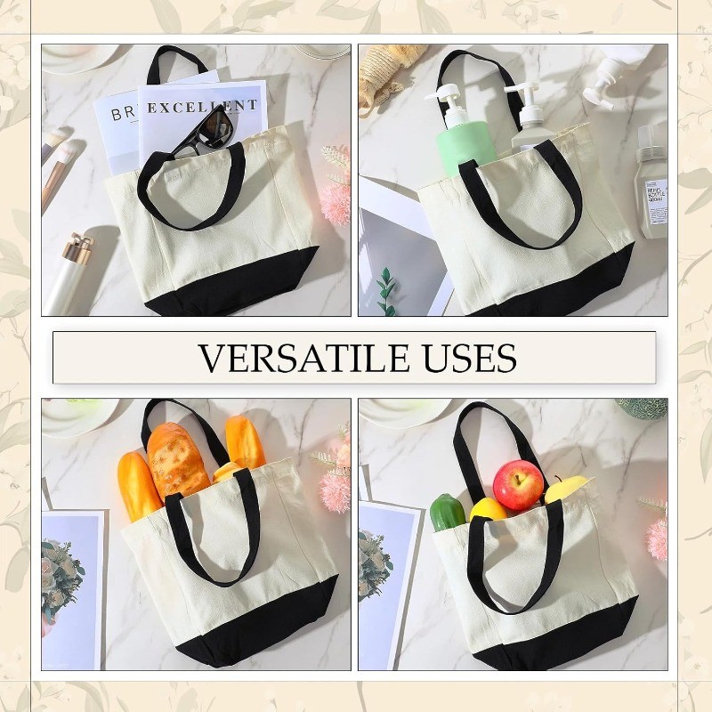 24 Pack Mini Canvas Tote Bag 8” x 4” x 10” Small Sublimation Blank Canvas