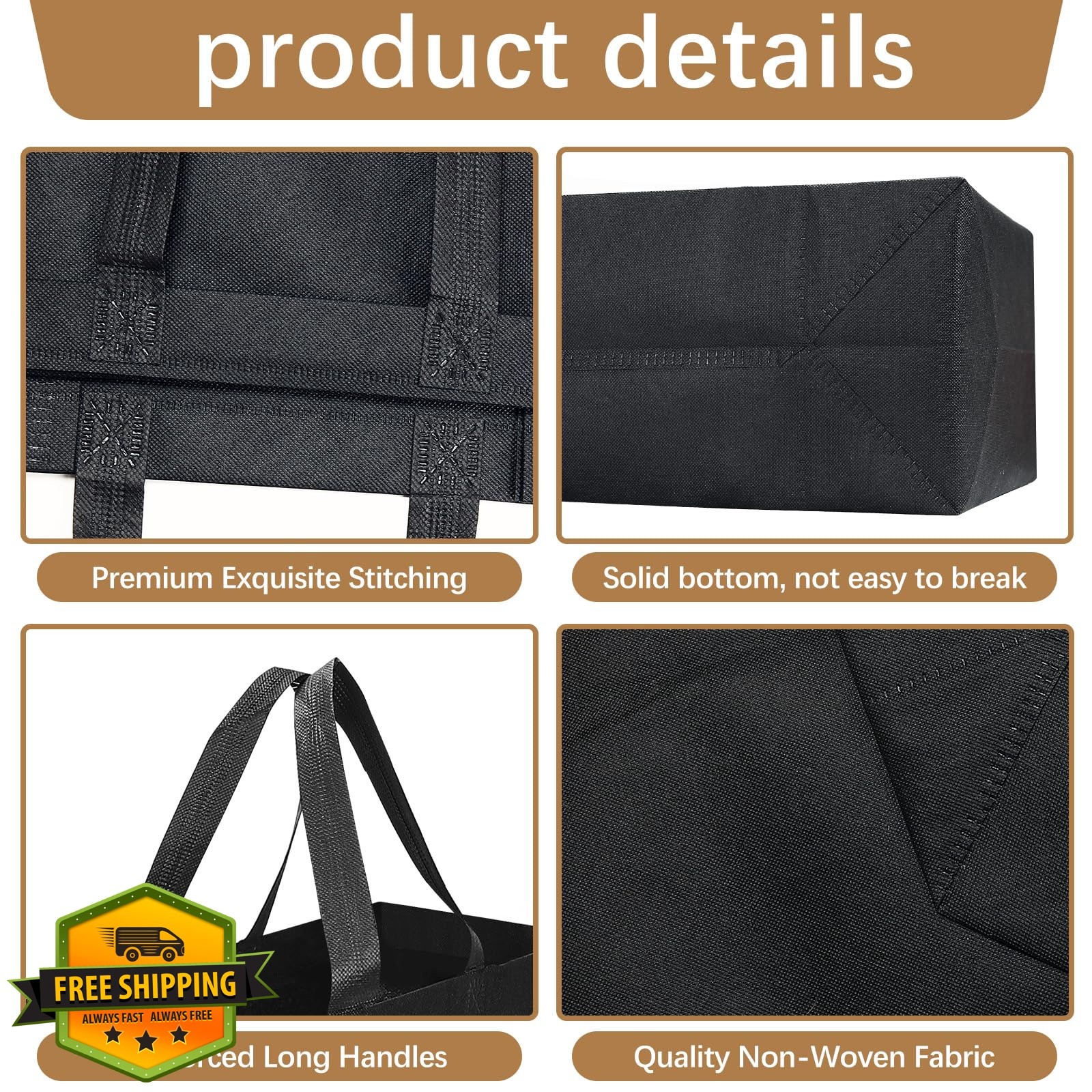 Havenwillow Reusable Grocery Bags 12.6 * 6.3 * 11.8 in – Non Woven Totes Bag …