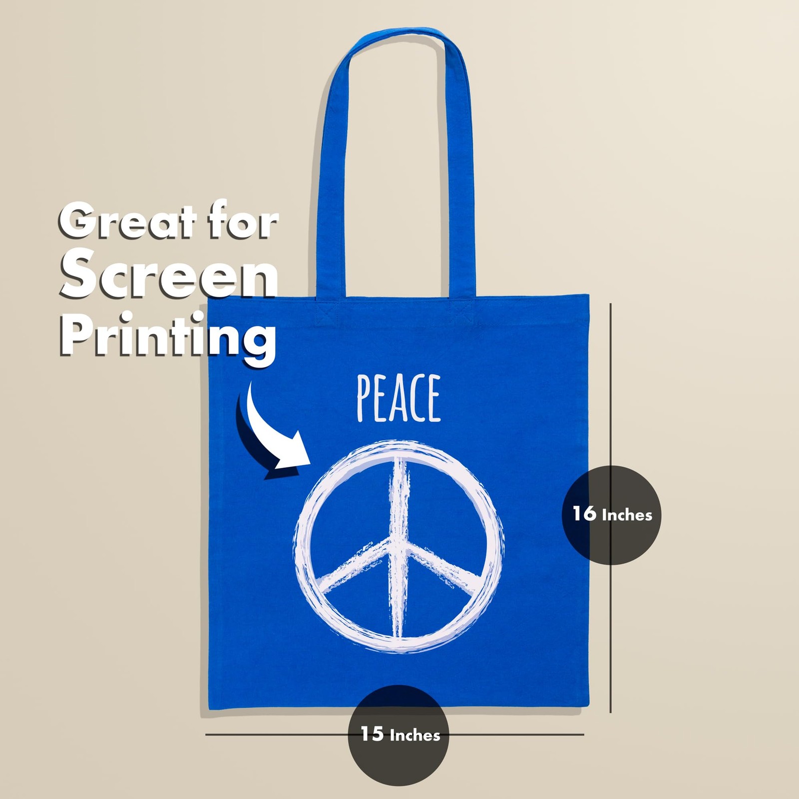 Carrywell (Not Made In China) Canvas Tote Bags Blue 24-Pack, 15″x16″, Bulk Or…