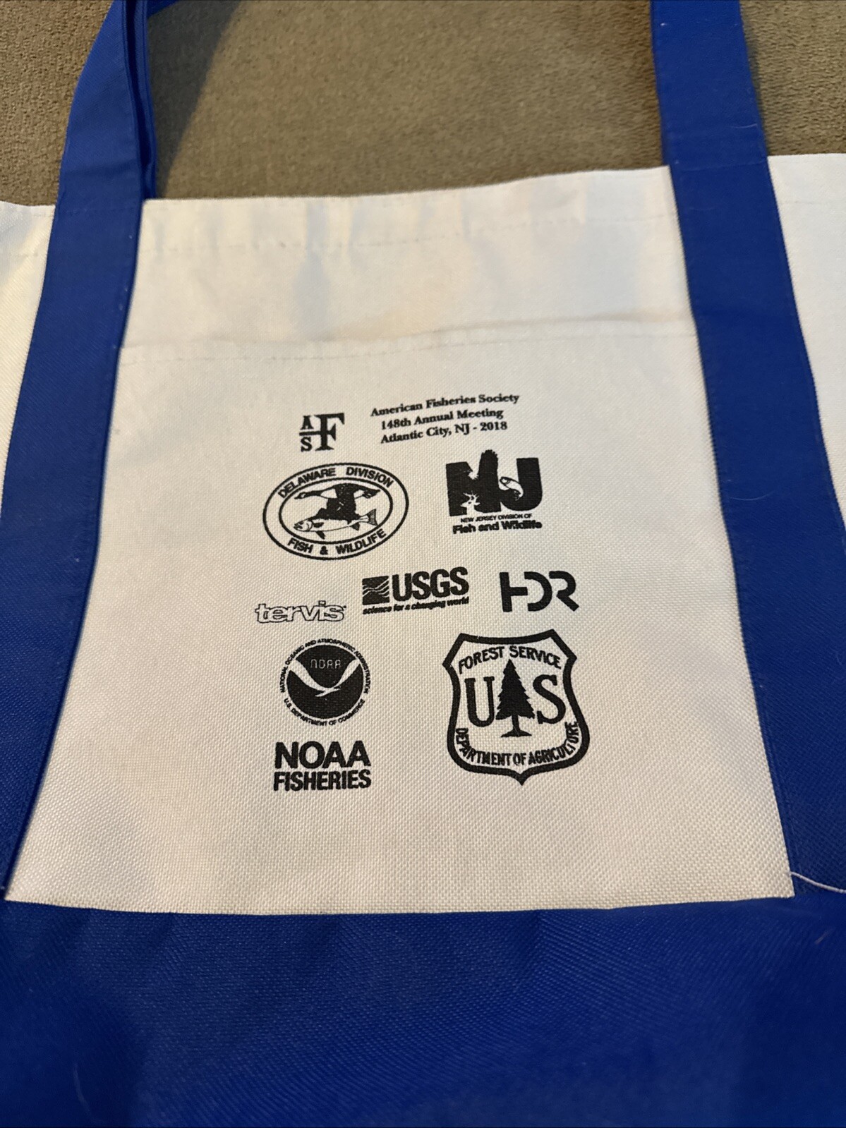 American Fisheries Society Canvas Tote Bag Shoulder Strap (CT)