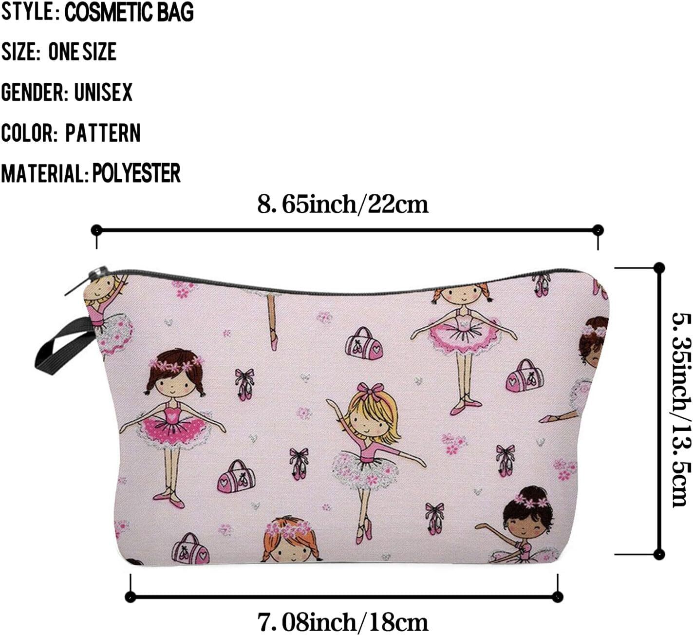 Cartoon Ballet Girl Cosmetic Bag for Women Cute Small Makeup Purse…