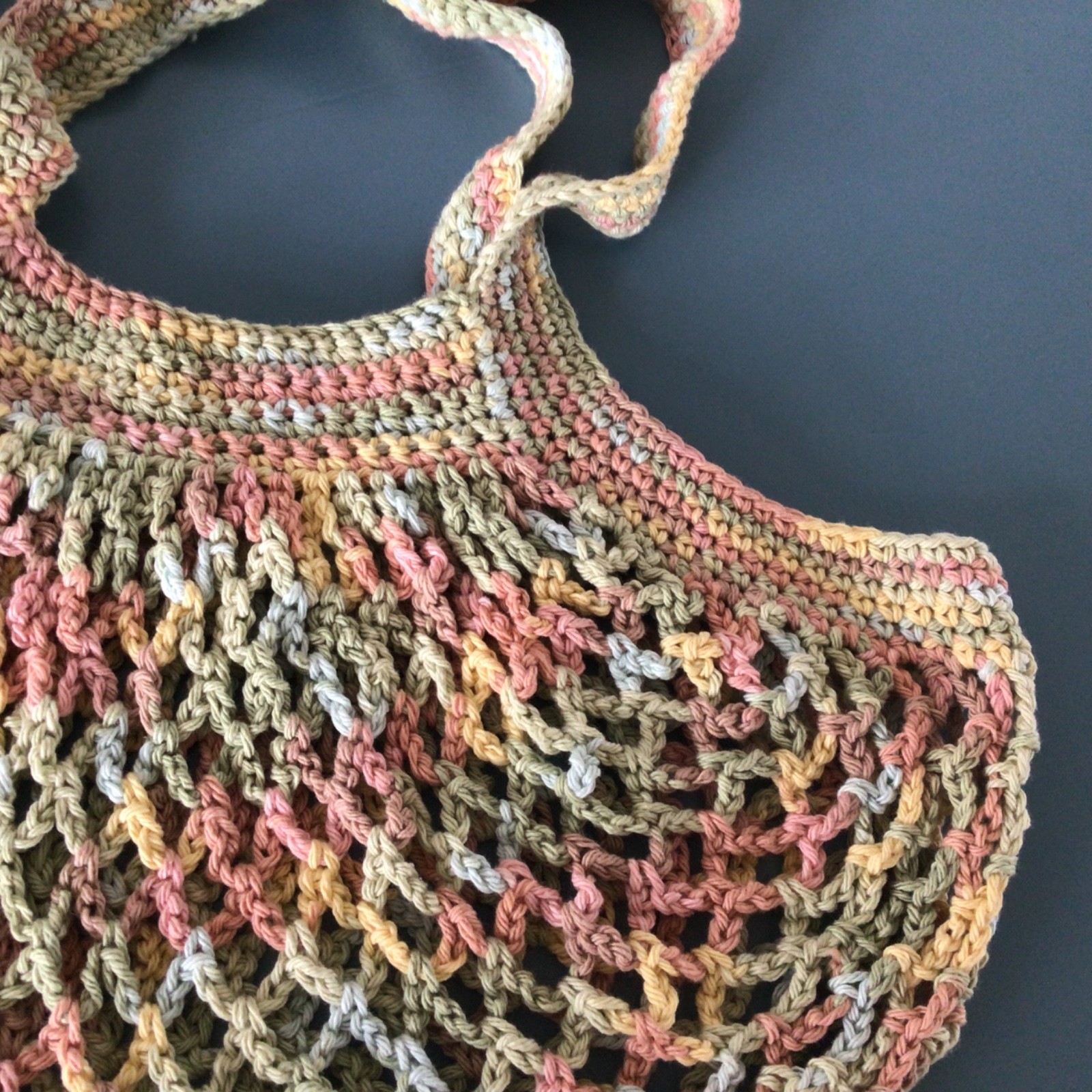 Handmade Crochet French Market Mesh Grocery Bag 100% Cotton Eco gift