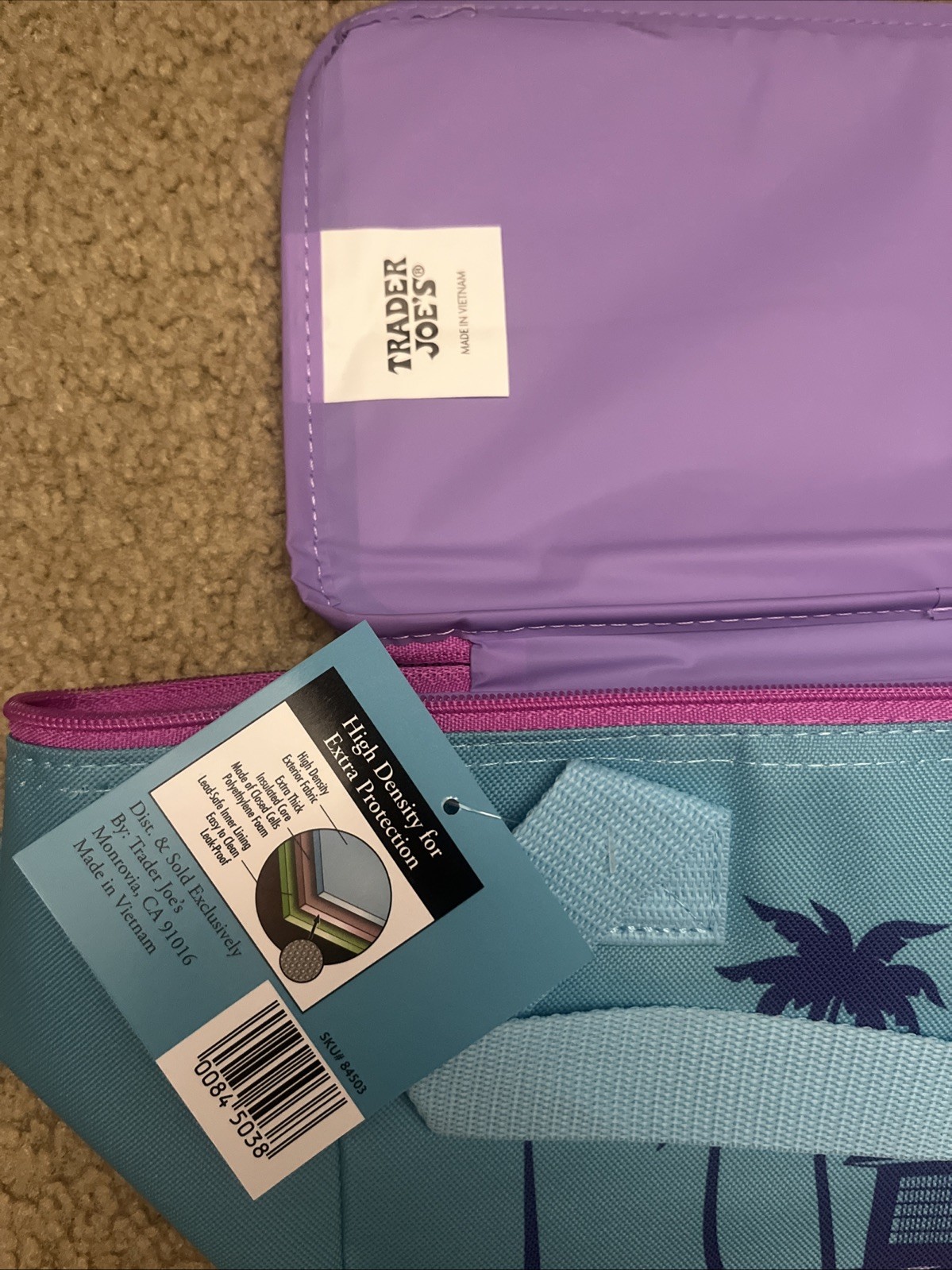 Trader Joe’s Mini Insulated Bag Blue/purple/pink