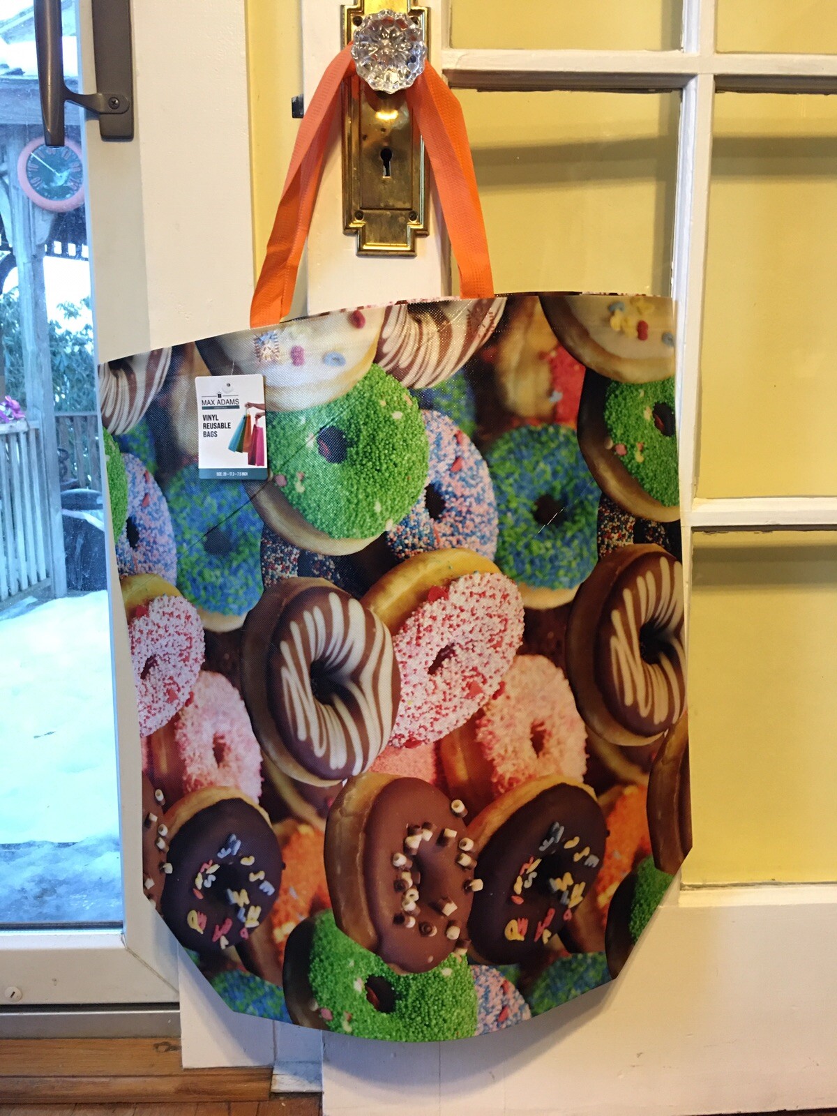 XXL Realistic Yummy Donut Print Reusable Shopping Tote 22”X 20”X 6” EcoFriendly