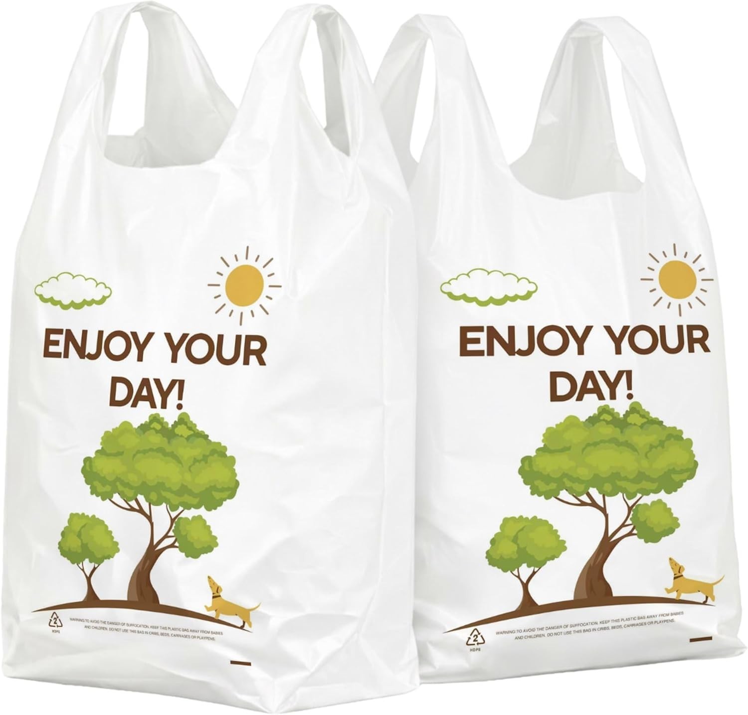 White T-Shirt Shopping Bags 11x6x21 – 150PCS, Versatile for All Retail Needs