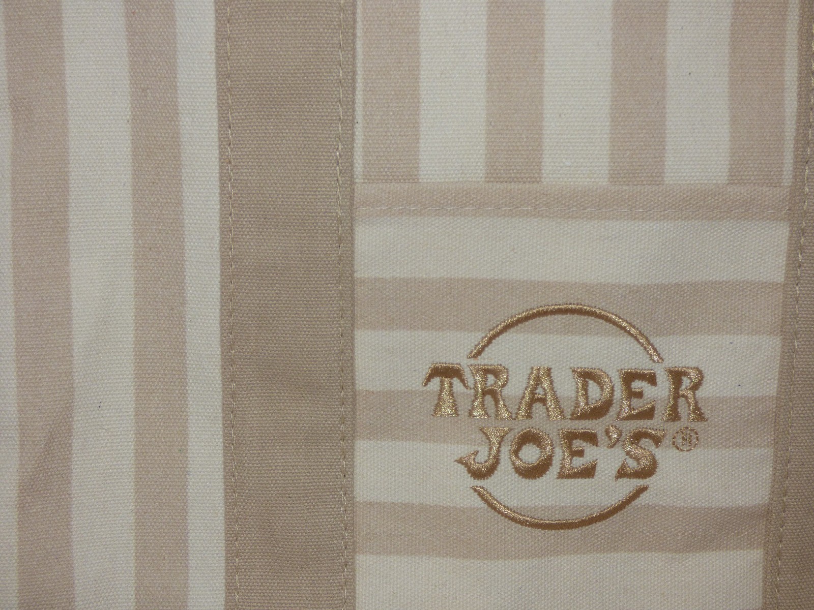 Trader Joe’s – Mini Canvas STRIPED Tote Bag – Beige – Summer 2026 – Limited Ed