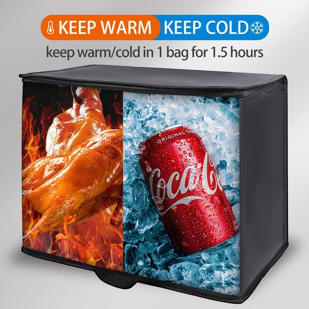 Collapsible Insulated Tote Bags, 30L – Perfect for Frozen Foods & Hot Delivery