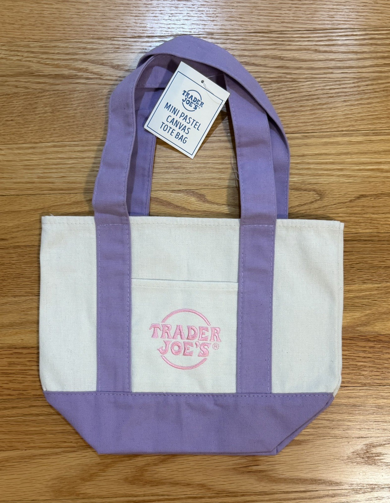 Trader Joe’s Authentic PURPLE Canvas Tote Bags (Set of 2-Large & Mini Totes) NWT