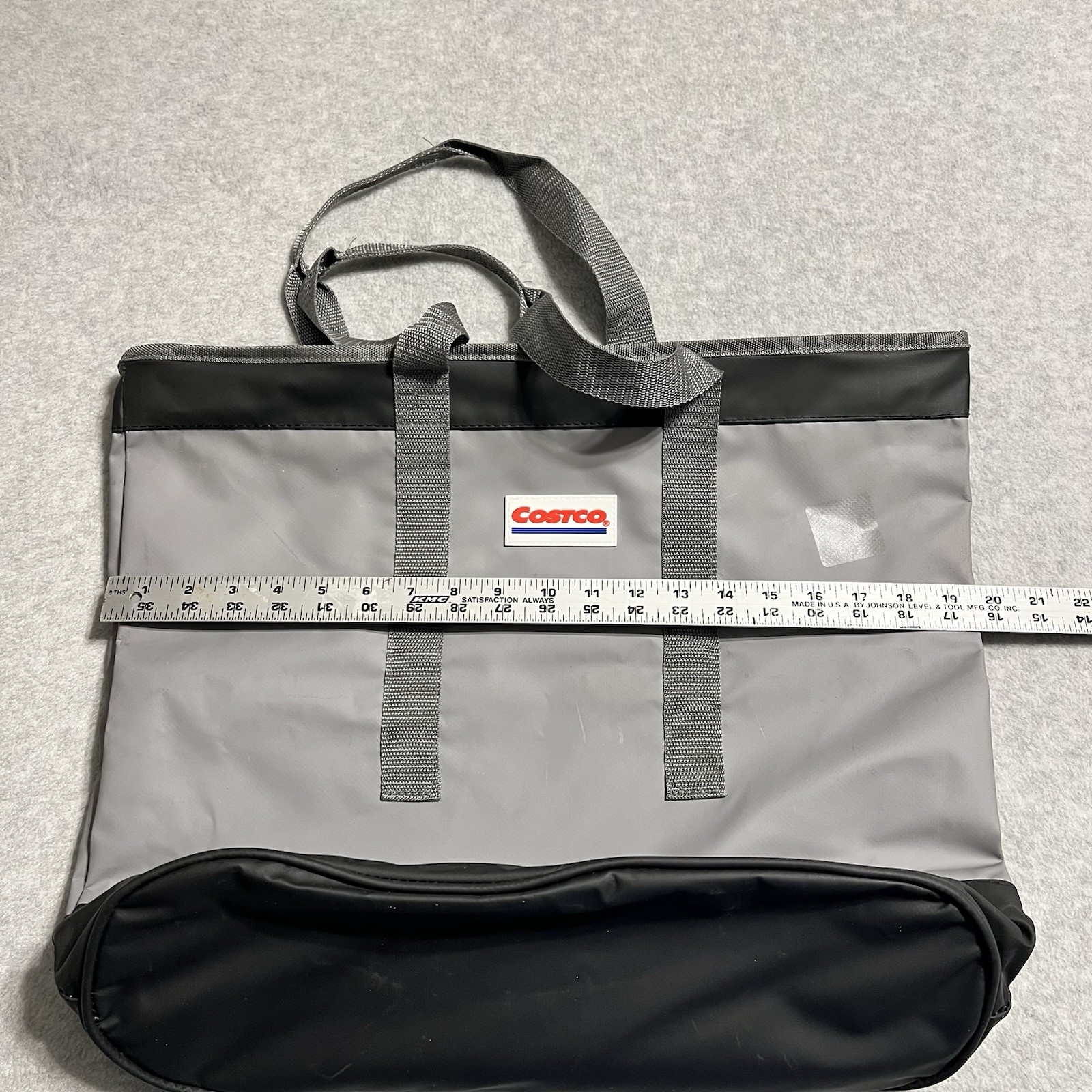 Gray Vintage Costco Wholesale Reusable Tote Bag 19 X 17 Water Resistant ￼