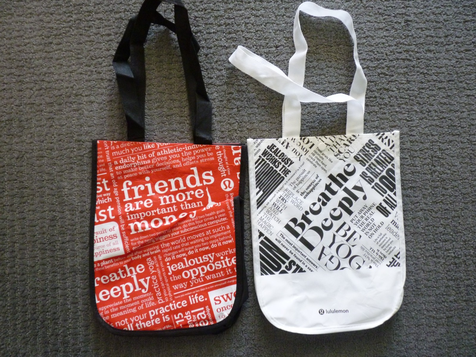 Lululemon Reusable Shopping Tote Bags (4) Small Totes Different Designs #6