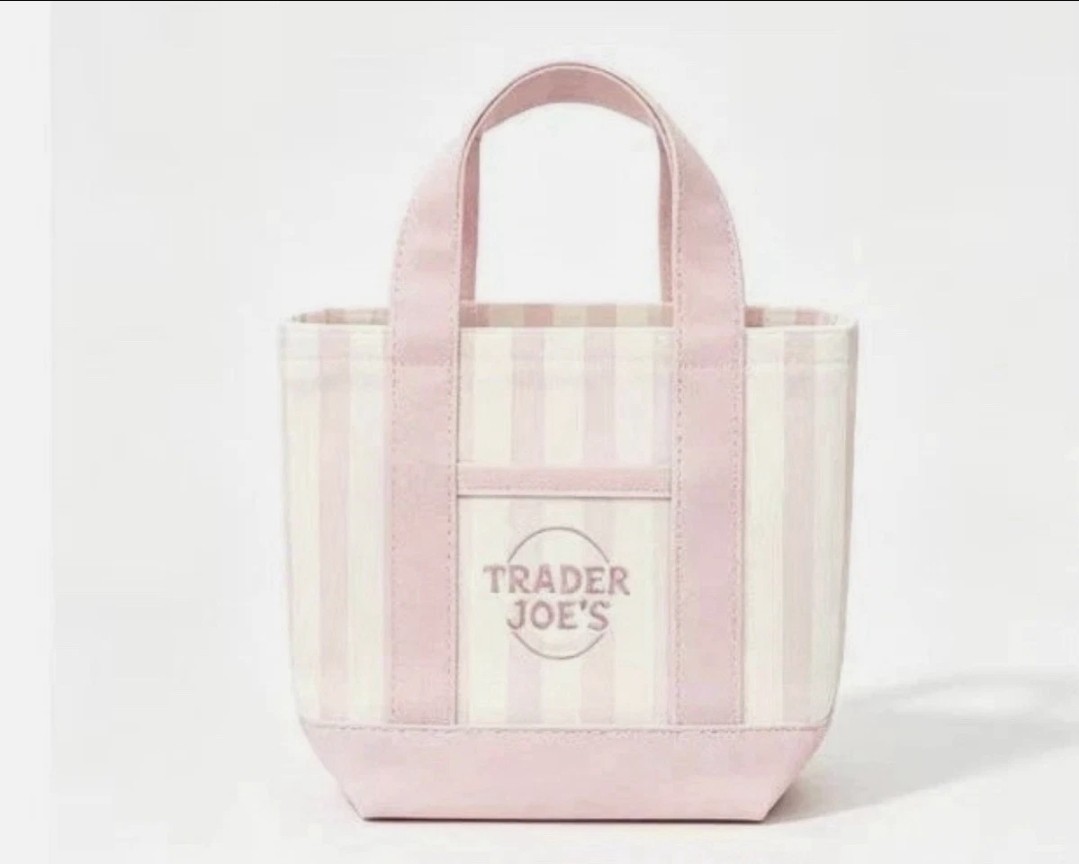 Trader Joe’s Pink Striped Canvas Mini Tote Summer 2026 Newly Released
