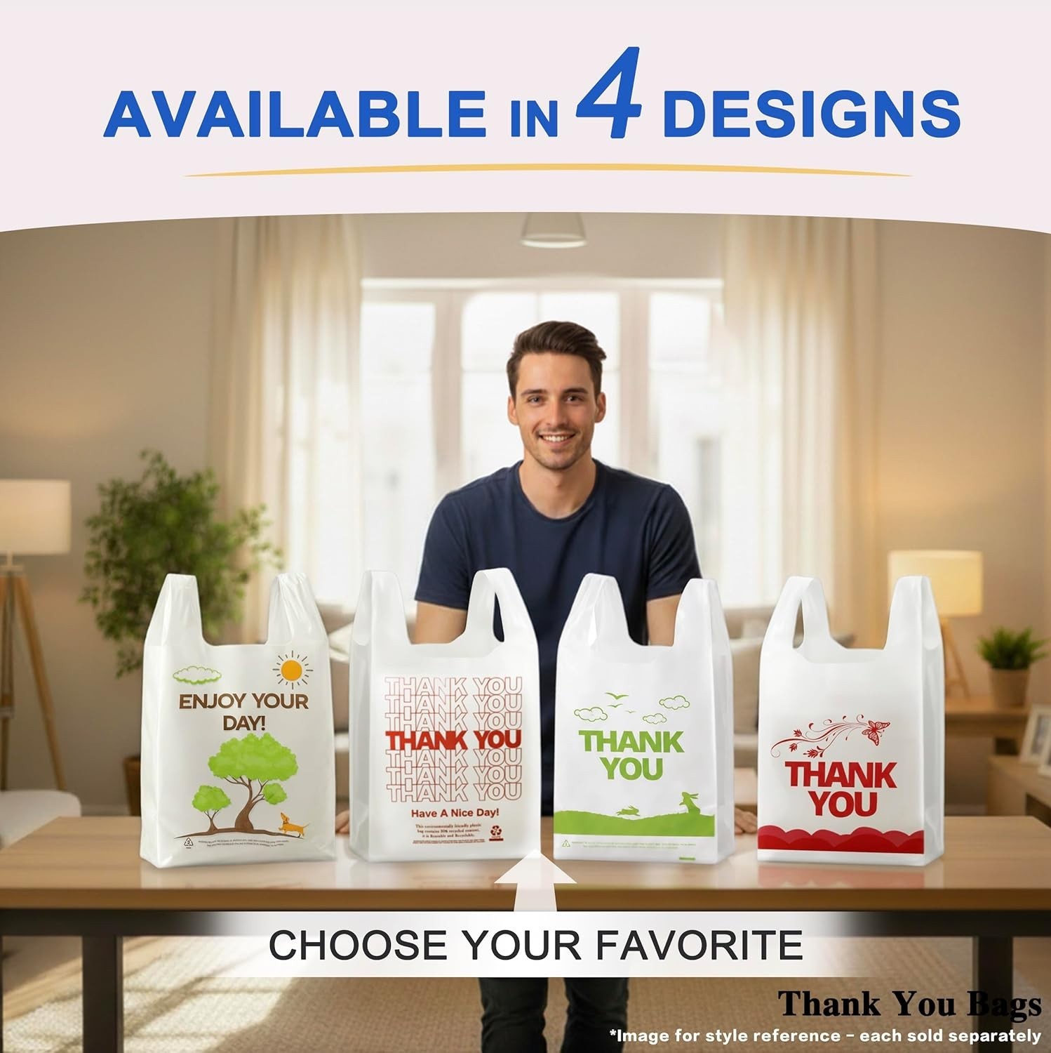 Bulk 100 White T-Shirt Bags – Reusable, Sturdy, Ideal for Retail Convenience