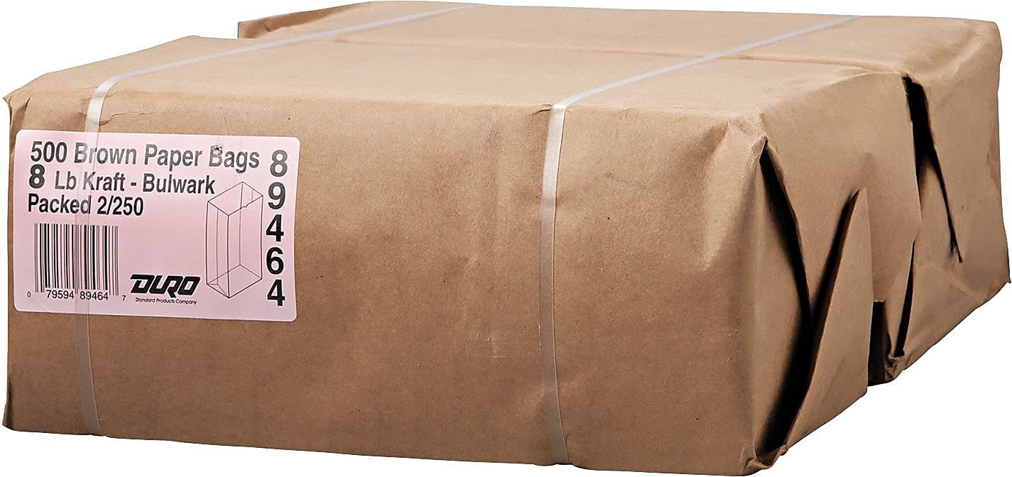 General GX8500#8 Paper Grocery, Bag Size 6-1/8w x 4-1/6d x 12-7/16h, Brown