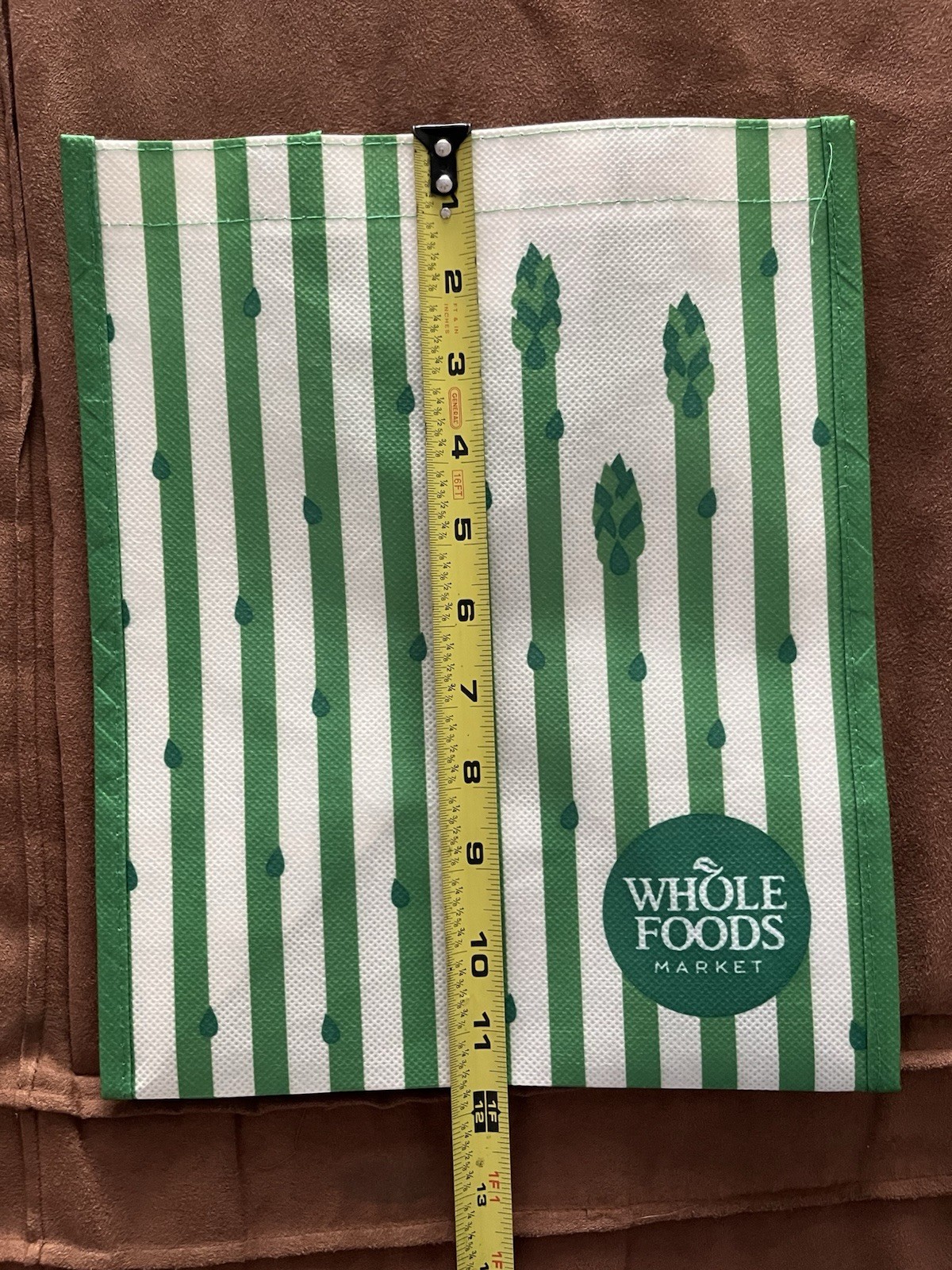 WHOLE FOODS MARKET Asparagus Small Reusable Shopping Grocery Tote Bag 3.5 Gallon