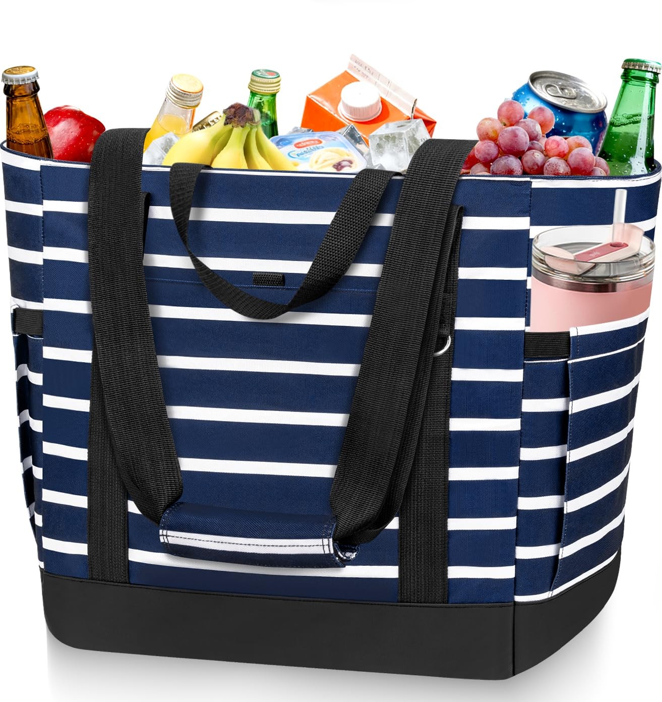 HUANLANG Soft Cooler Bag Insulated for Travel Large Grocery Bags with Zippered