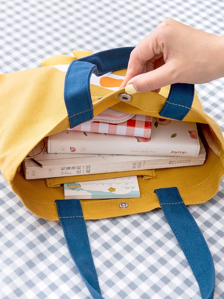 Stylish Tote Bag, Canvas Grocery Bag, Lunch Carrier, Yellow