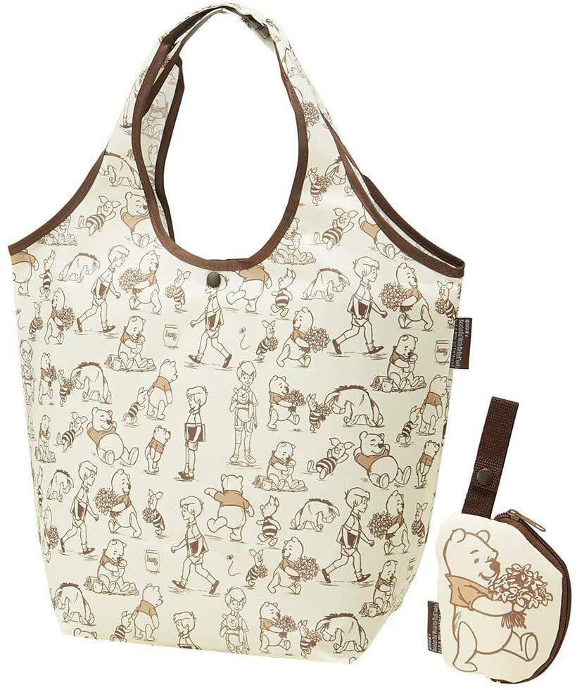 Skater Eco Friendly Tote Foldable Bag 13.5L Disney Winnie the Pooh