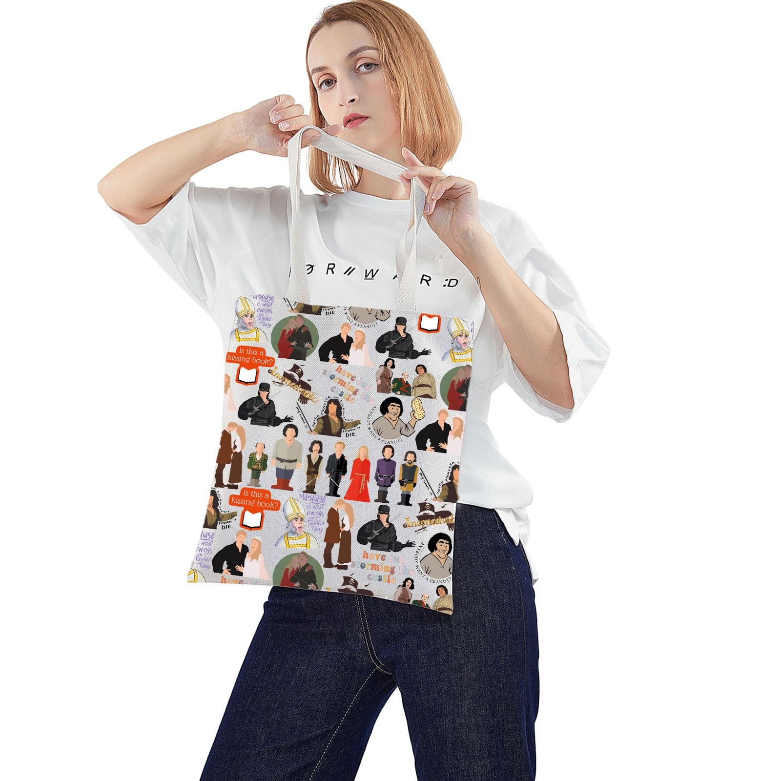 Princess & Westley Tote Bag 80s Movie Gift Humpudink Fans Reusable Grocery Ba…