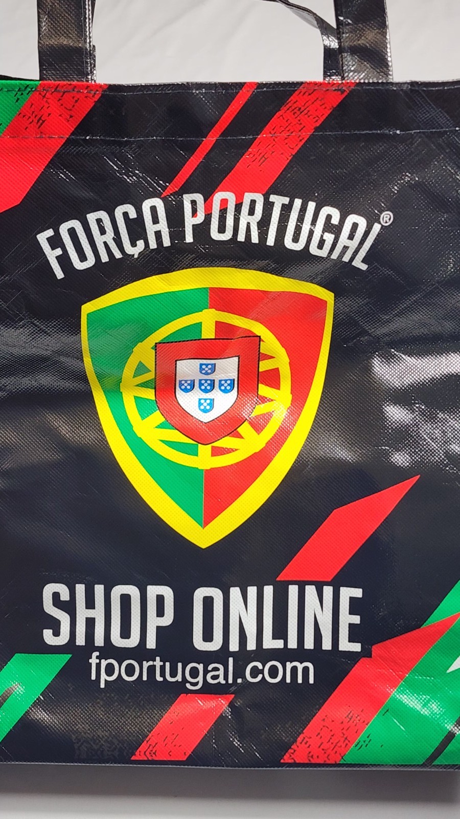 Força Portugal Reusable Shopping Tote Bag national team Black Red Green Soccer