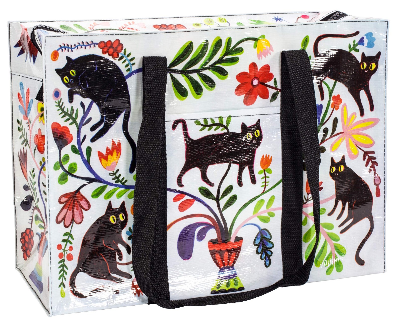 Blue Q Reusable Shoulder Tote Bag – Black Cat – Carry One Size,
