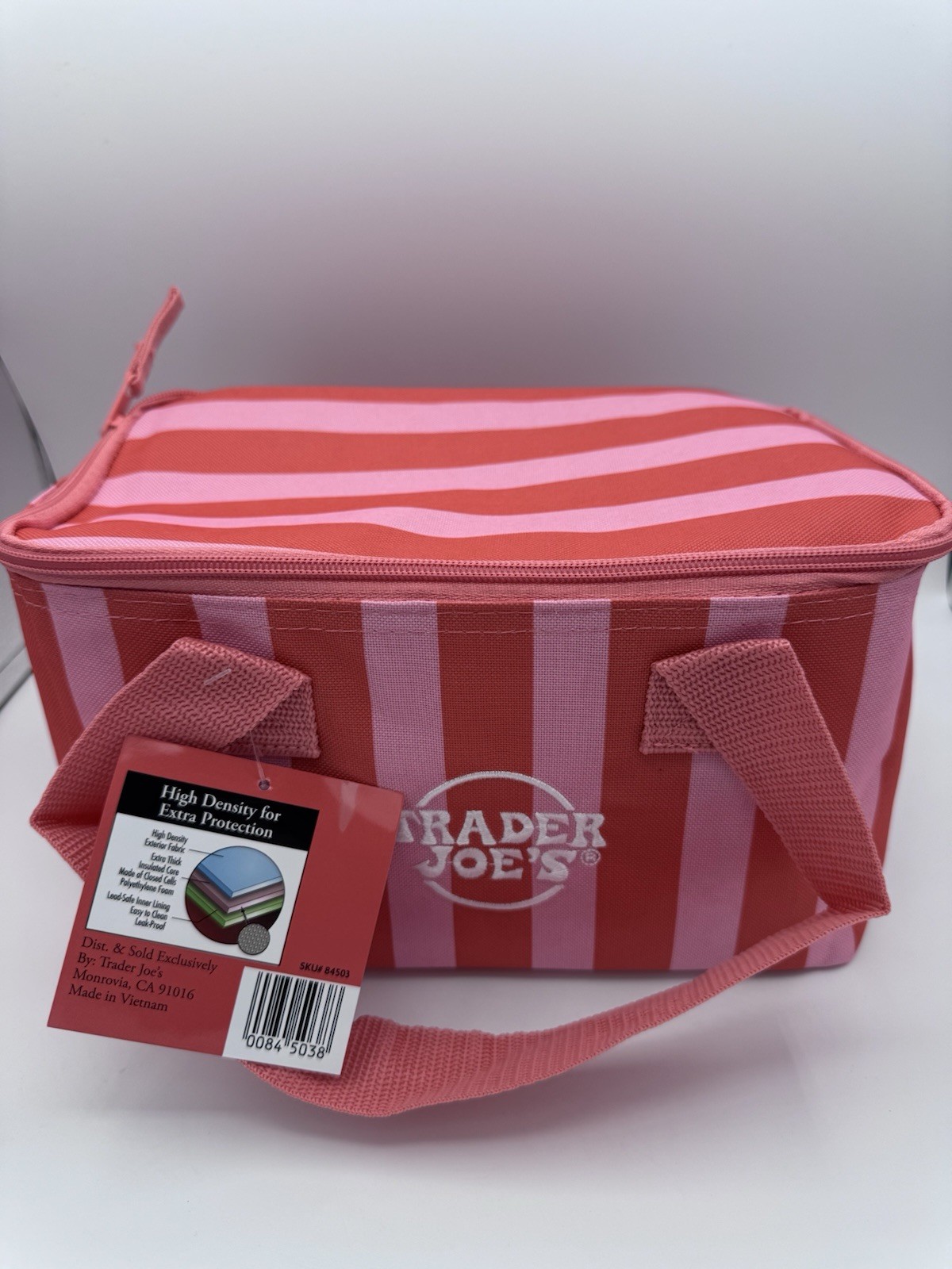 HOT PINK STRIPES Trader Joe’s, Mini Cooler, Bag, Pink Stripes NWT THE CUTEST?