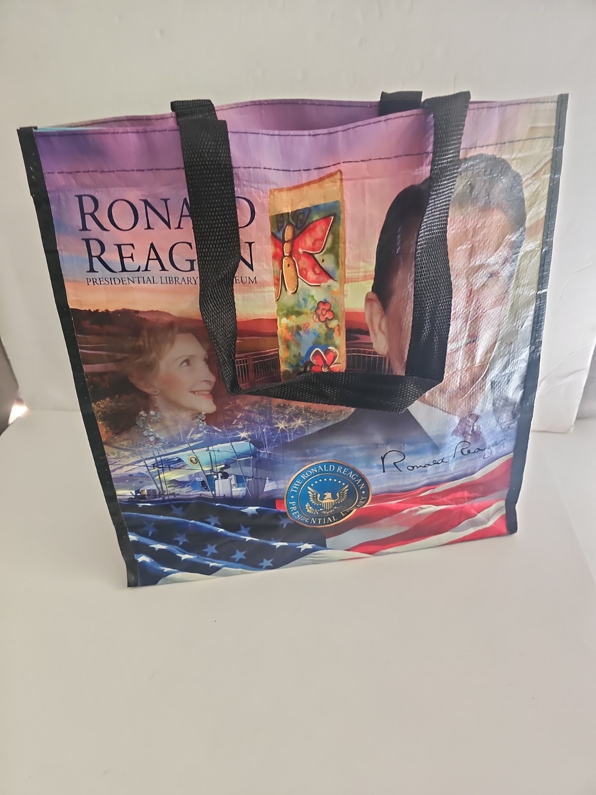 Ronald Reagan Reusable Shopping Tote Bag Size 5x15x15″ Presidential Library